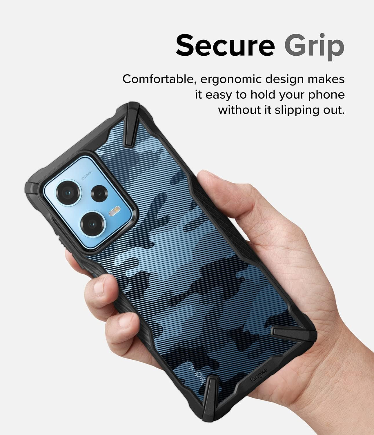 Ringke Fusion-X [Military Design] Compatible with Redmi Note 12 Pro Case and Xiaomi Poco X5 Pro 5G Case, Camouflage Hard Back Cover Shockproof Advanced Protective Bumper - Camo Black  Rearth   