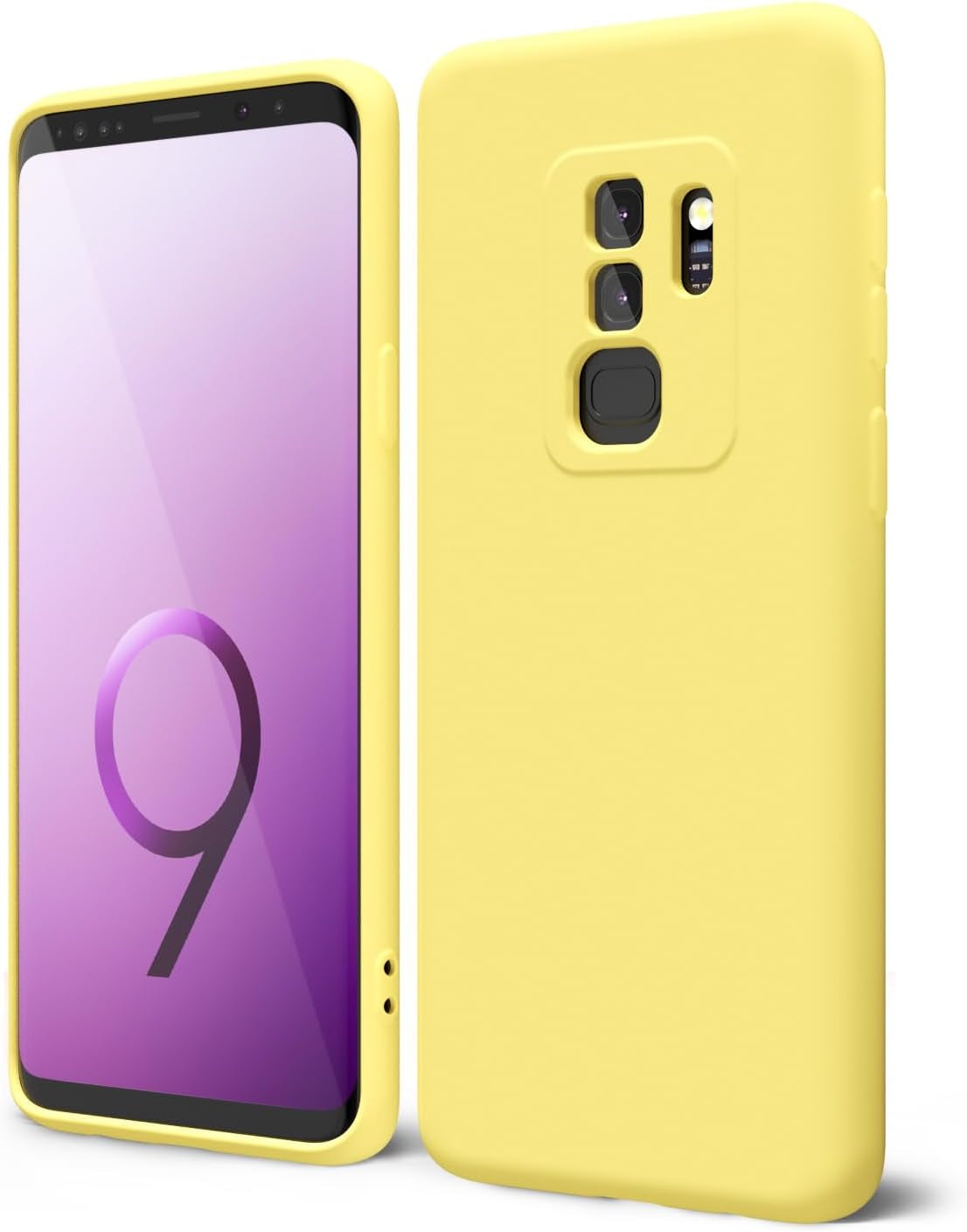 Oakxco for Samsung Galaxy S9 plus Phone Case Liquid Silicone Grip, Cute Thin Slim Soft Rubber TPU Plain Smooth Gel Cover for Women Girl, Matte Solid Protective & Shockproof, Aqua Sky Baby Light Blue  Oakxco   