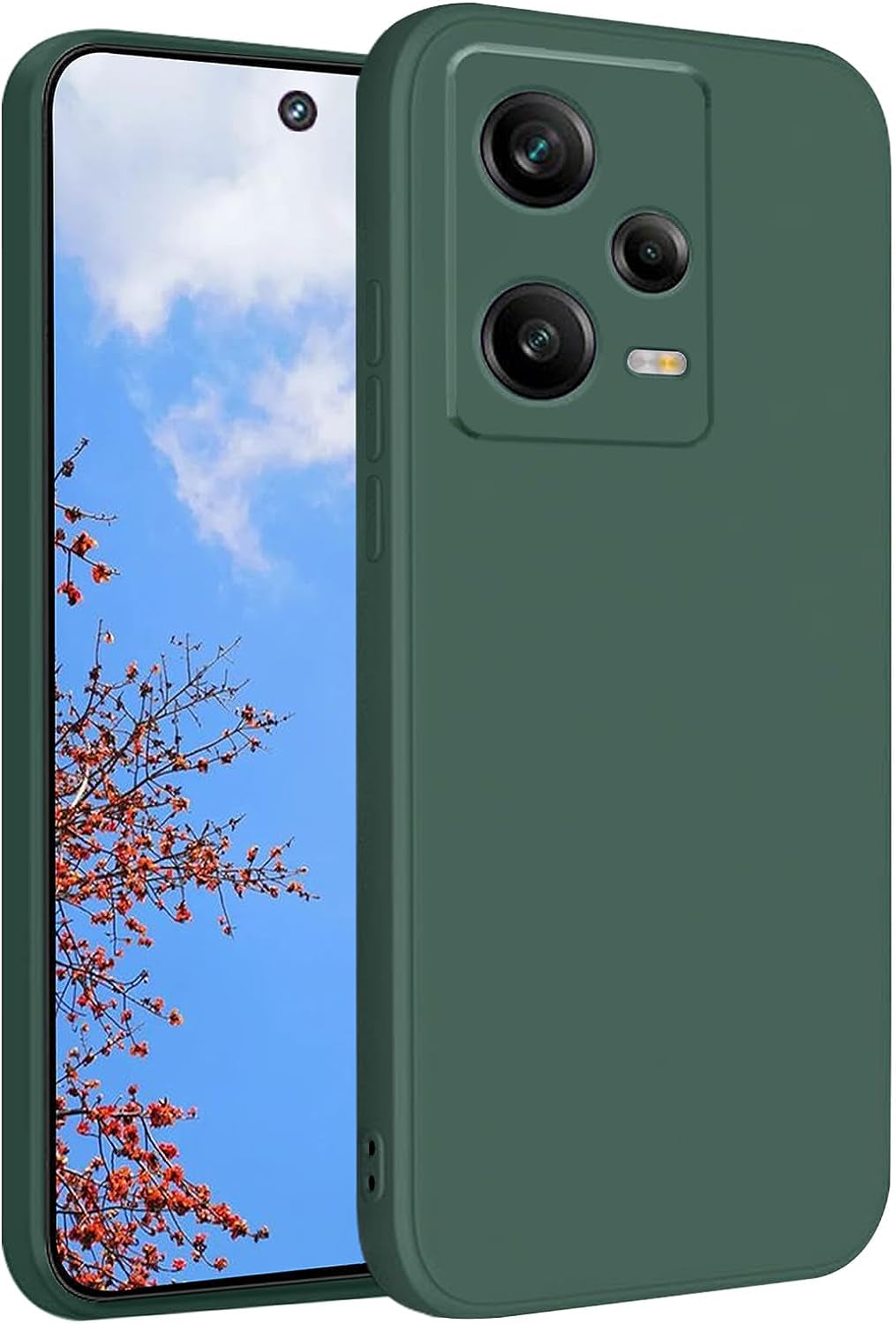 Yarxiawin Compatible with Xiaomi Redmi Note 12 Pro Case Silicone Purple, Xiaomi Redmi Note 12 Pro Phone Case Silicone Soft Thin Case Anti-Fingerprint Shockproof Cover (Black)  Yarxiawin Dark Green  