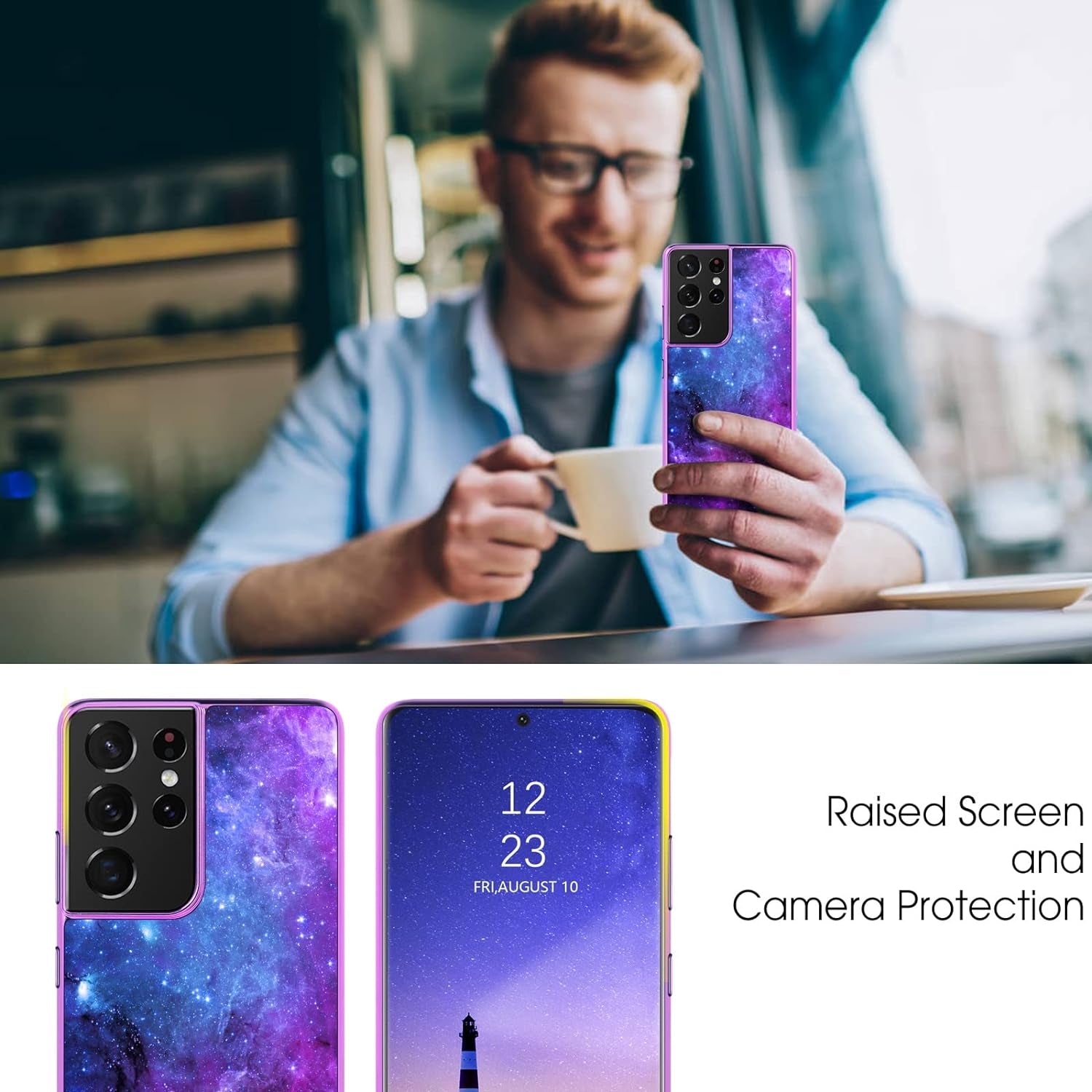 GUAGUA Compatible with Samsung Galaxy S21 Ultra 5G Case 6.8 Inch Glow in the Dark, Noctilucent Luminous Space Nebula Slim Fit Cover Protective anti Scratch Cases for Samsung S21 Ultra 5G, Blue Nebula  GUAGUA   