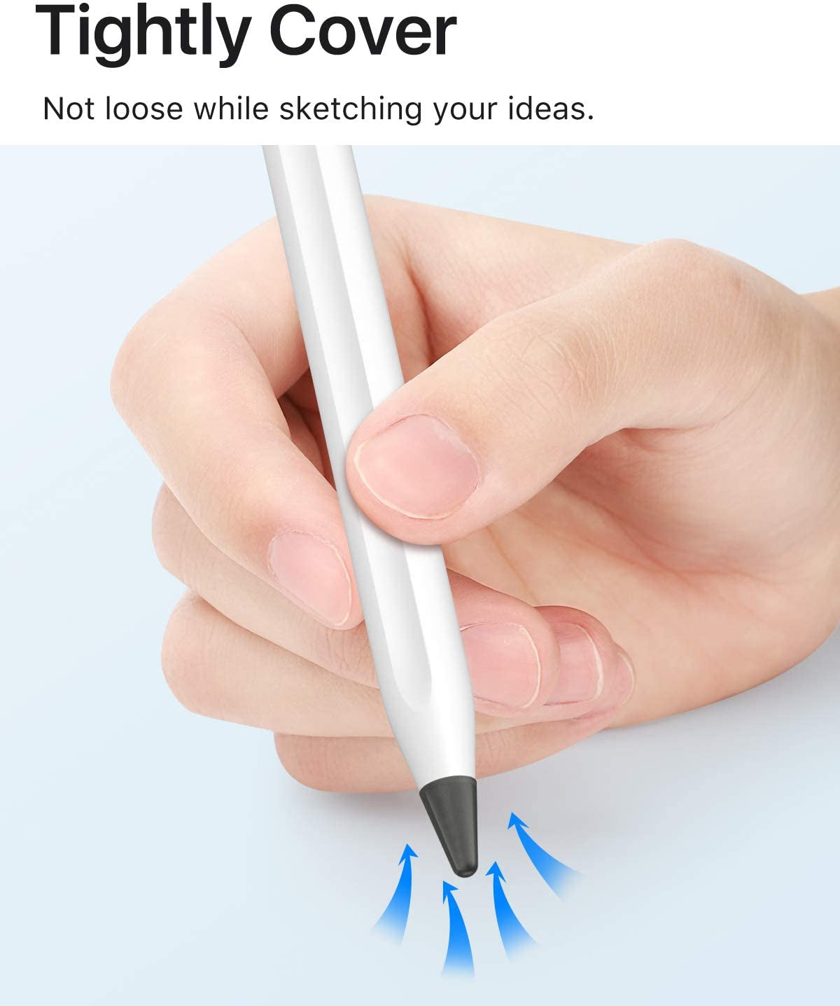 Moko [10 Pack Pencil Tips Cover Fit Ipad Pencil, Compatible with Apple Pencil 1St Gen/Pencil 2Nd Generation, Pen Nibs Cover for Drawing Writing Anti-Slip Silicone Lightweight Protective Case, Gray  MoKo   