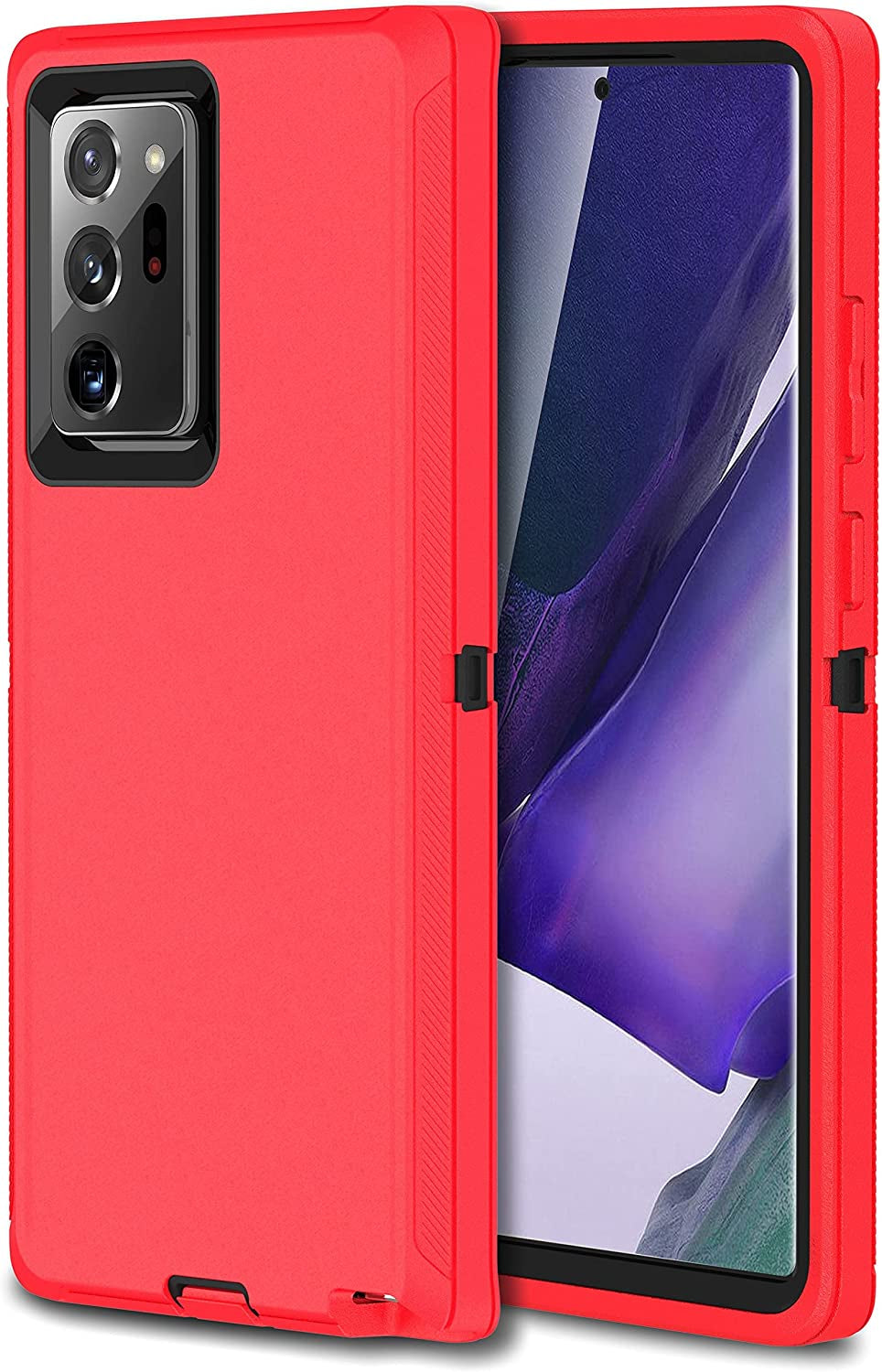 MXX Galaxy Note 20 Ultra Heavy Duty Case - 3 Layers, Rugged Rubber Shockproof Protection (Black)  MXx Accessories inc Red/Black Galaxy Note 20 6.7 Inch 