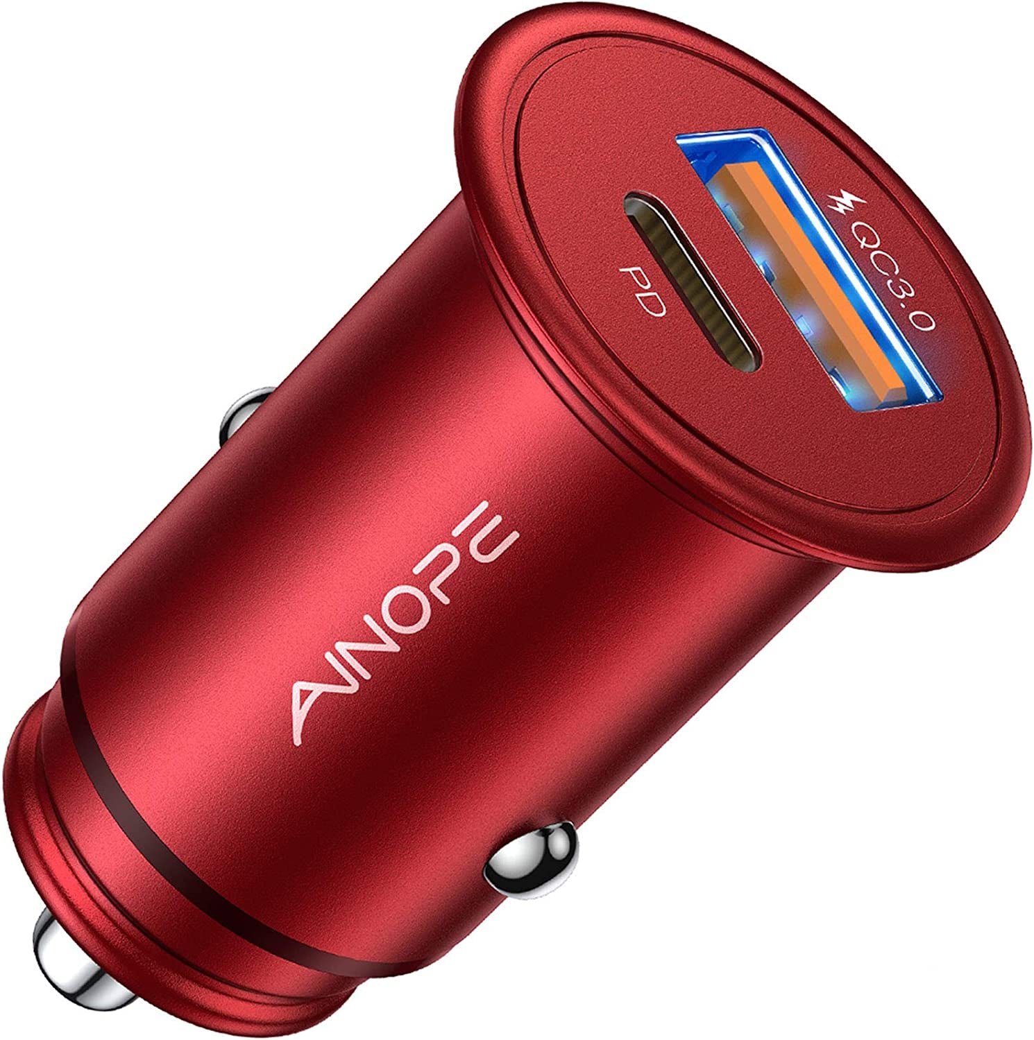 AINOPE USB C Car Charger 54W Iphone Car Charger Adapter [Mini&Metal] USB Car Charger Port PD36W&QC3.0 Cigarette Lighter Charger Fast Charging for Iphone 14 Pro Max plus 13 12 Samsung S23/22/21 Pixel  AINOPE Red  