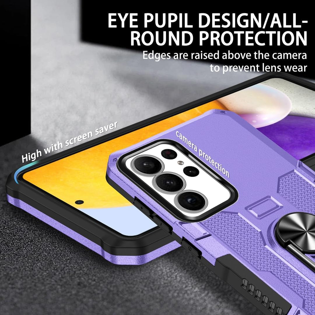 MGSBCXN Armor Case for Samsung Galaxy Note20 Ultra 5G, Military Grade Shockproof Samsung Galaxy Note 20 Ultra Case, Heavy Duty Protection Samsung Note 20 Ultra 5G Case with Ring Kickstand, Purple  MGSBCXN   