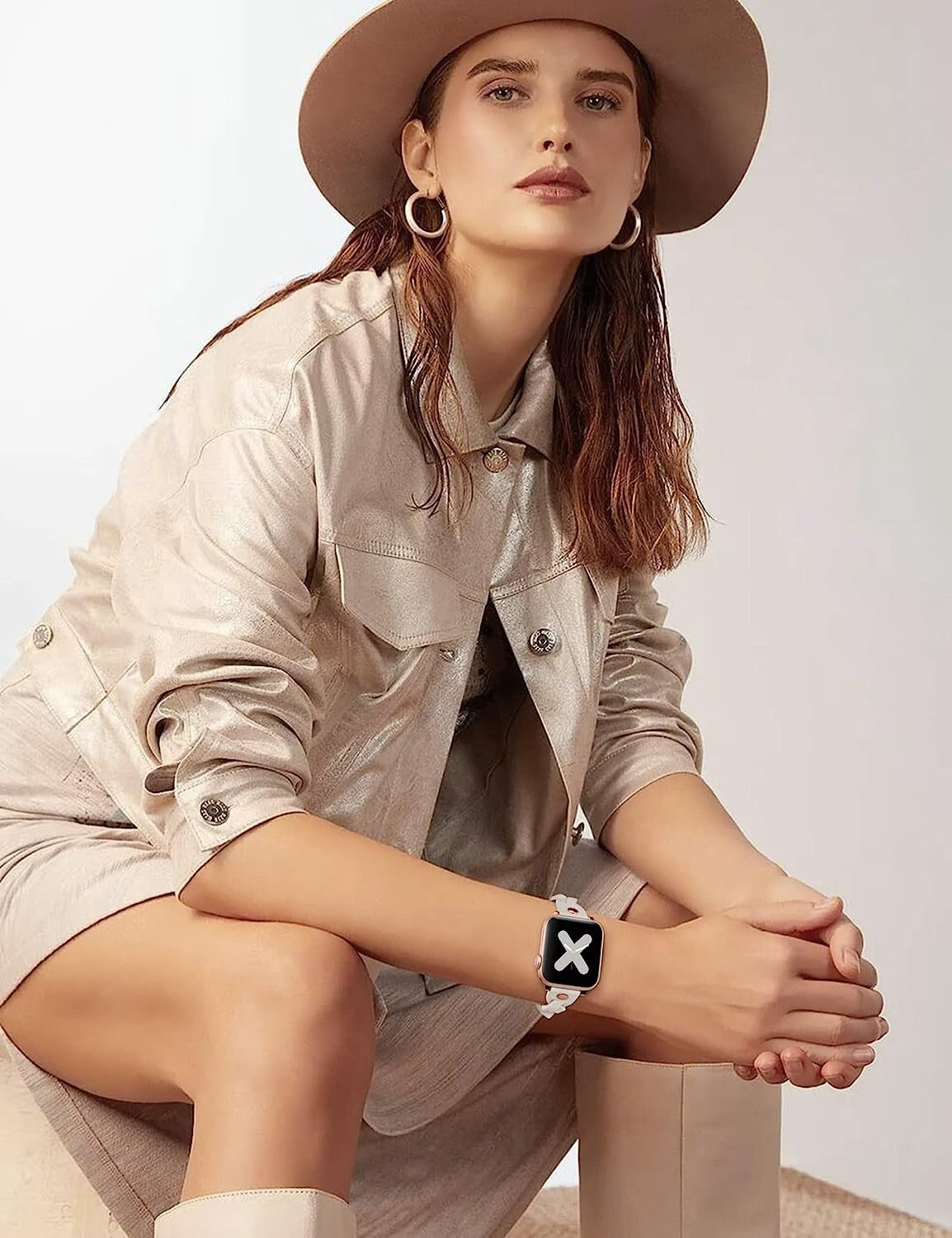 Moolia Braided Leather Strap Compatible with Apple Watch Band 38Mm 40Mm 41Mm 42Mm 44Mm 45Mm 49Mm Women Vintage Thin Replacement Strap Bracelet for Iwatch Series 8/7/6/5/4/3/2/1/SE  Moolia   