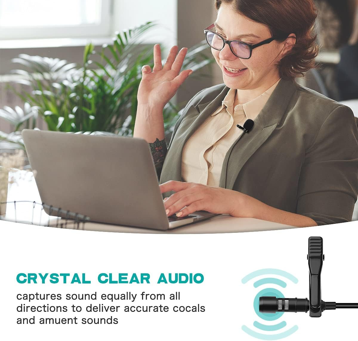 ALTSON Professional Lavalier Microphone for Iphone/Video Conference/Podcast/Voice Dictation/Youtube Grade Omnidirectional Phone Audio Video Recording Condenser Microphone (Black 9.84T)  ALTSON   