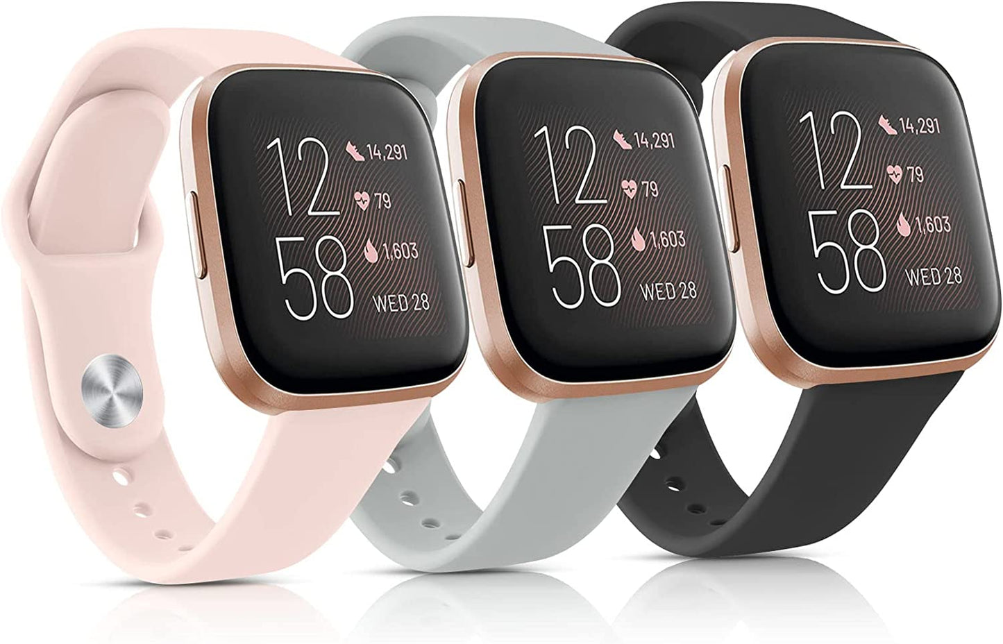 3 Pack Silicone Bands Compatible with Fitbit Versa 2 Bands for Women Men, Soft Breathable Sport Replacement Wristbands for Fitbit Versa 2 / Fitbit Versa/Versa Lite/Versa SE  Vancle   