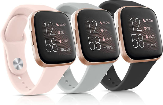 3 Pack Silicone Bands Compatible with Fitbit Versa 2 Bands for Women Men, Soft Breathable Sport Replacement Wristbands for Fitbit Versa 2 / Fitbit Versa/Versa Lite/Versa SE  Vancle   