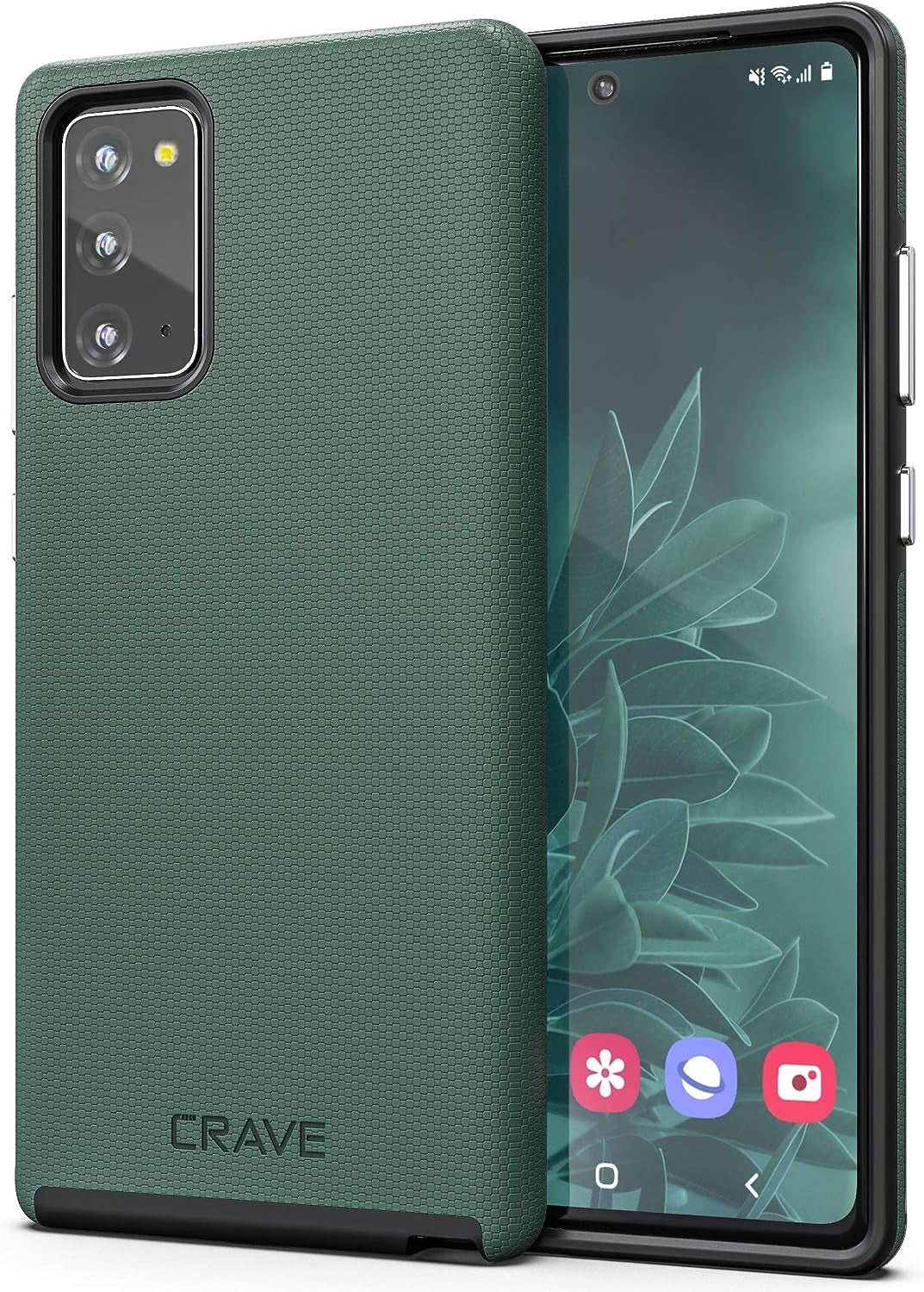 Crave Note 20 Case, Dual Guard Protection Series Case for Samsung Galaxy Note 20 - Berry  Crave Forest Green  