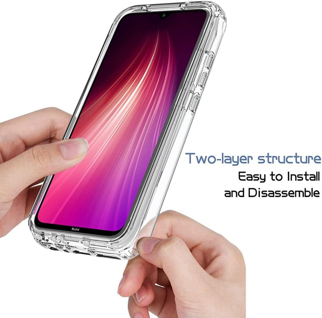 Zoeirc Case for Redmi Note 8 (2019/2021) M1908C3JH Case with Tempered Glass Screen Protector, Soft 360 Full Body Shockproof Hybrid Bumper Crystal Clear Case Cover for Xiaomi Redmi Note 8 (Clear)  Zoeirc   