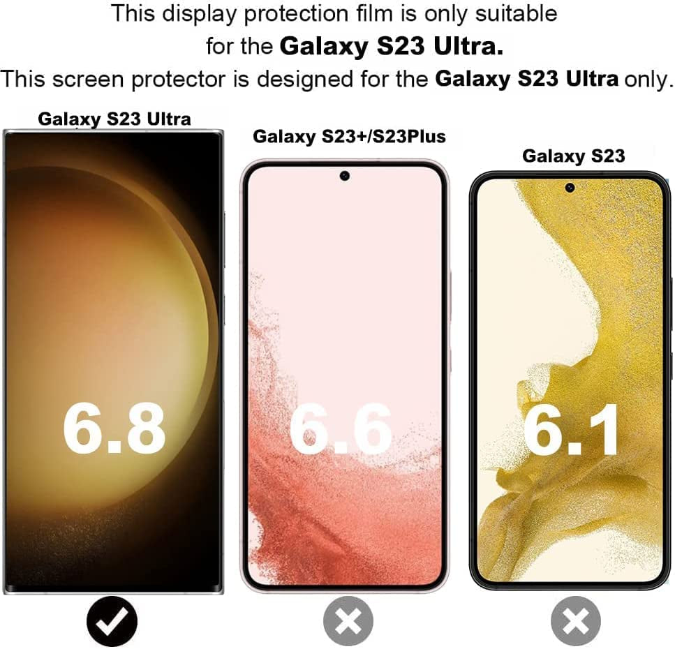 [2+2 Pack] Galaxy S23 Ultra Screen Protector Include 2 Pack Tempered Glass Screen Protector +2 Pack Tempered Glass Camera Lens Protector,9H Hardness,3D Curved,Touch Sensitive for Galaxy S23 Ultra 5G  UIYTRAESTING   