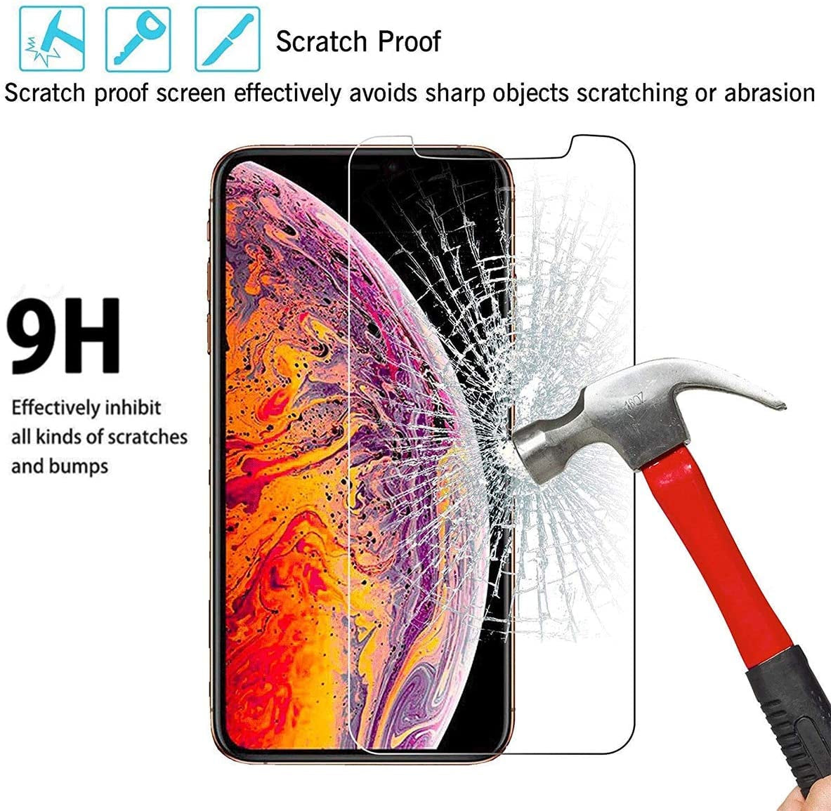 YZKJ Case for HTC Desire 20 Pro Cover + 3 X Screen Protector Tempered Glass Protective Film - Soft Gel Transparent TPU Silicone Protection Case for HTC Desire 20 Pro (6.5")  YZKJ   