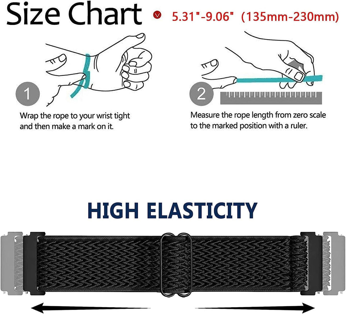 Abanen Stretch Loop Watch Bands for Garmin Venu 2 Plus/Venu Sq/Vivoactive 3 /Vivomove Sport, 20Mm Quick Release Elastic Soft Nylon Breathable Wristband Strap for Venu Sq 2, Forerunner 158  Abanen   