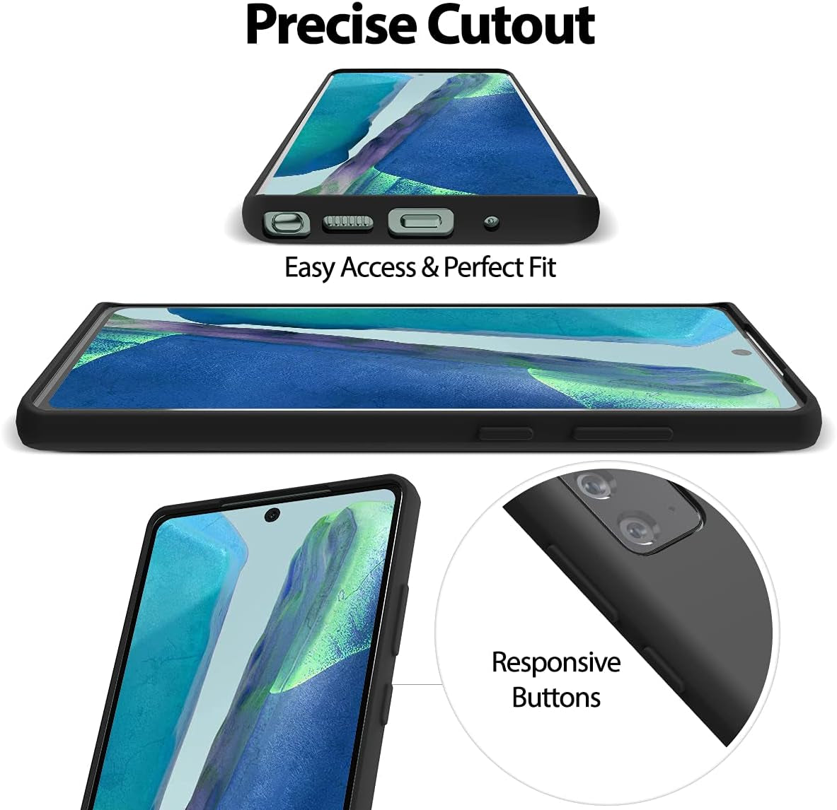 GOOSPERY Liquid Silicone Case for Galaxy Note 20 (6.7 Inches - 2020) Silky-Soft Touch Full Body Protection Shockproof Cover Case with Soft Microfiber Lining - Black  GOOSPERY   