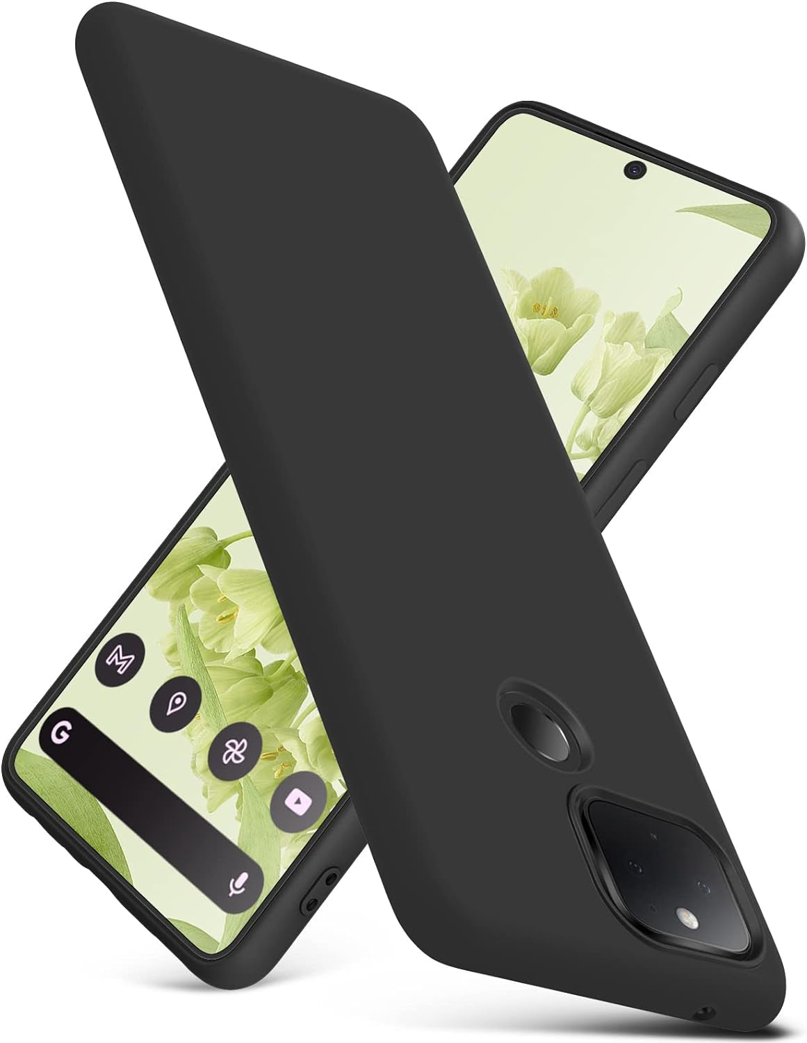 YSLBWLE Compatible with Google Pixel 5 Case, Thin Liquid Silicone Case,Shockproof,Slim Thin Phone Case for Google Pixel 5, Full Body Screen Camera Protective Cover-Red 4-Pixel5-03  YSLBWLE Black Google Pixel 5 