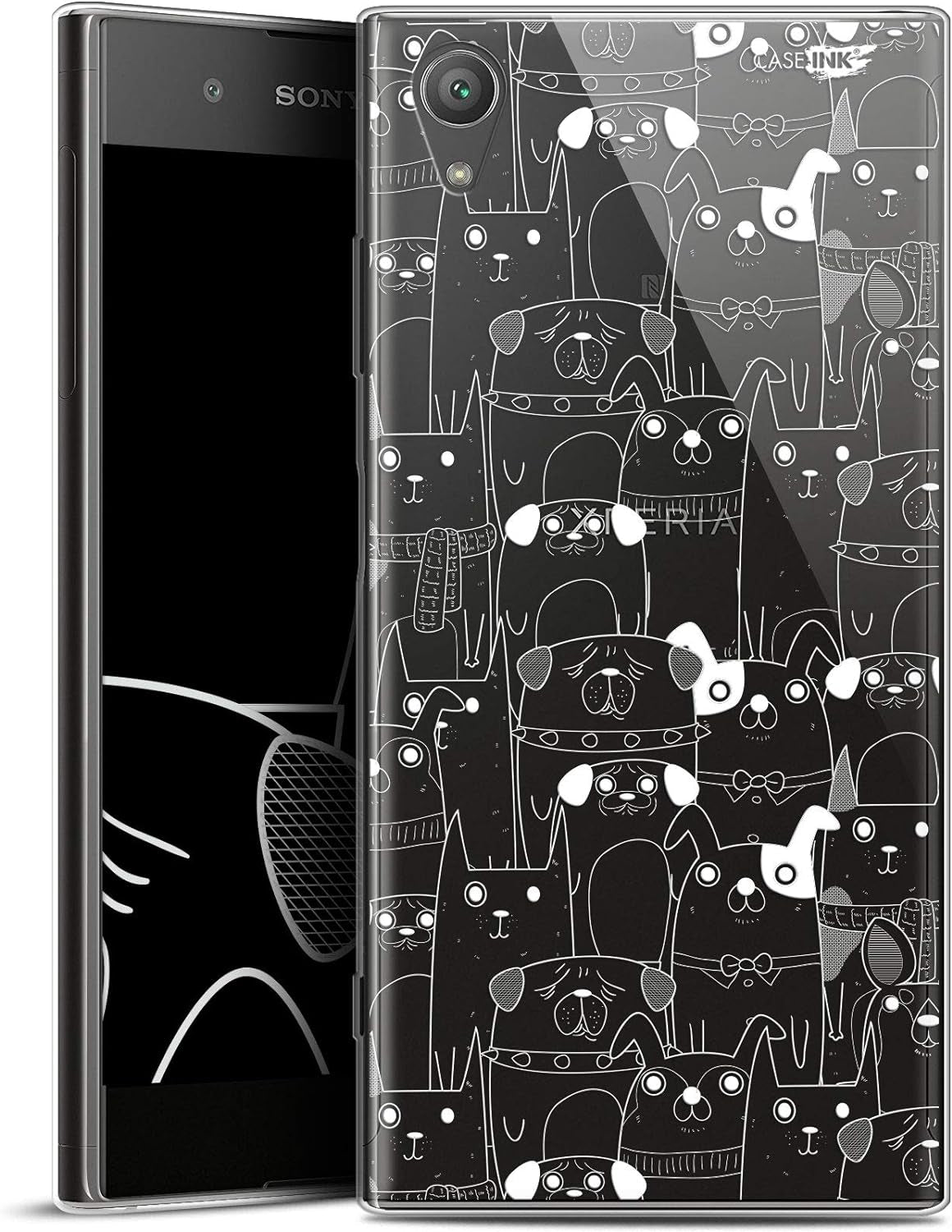 Sony Xperia XA1 plus 5.5" Case, Ultra Slim Black Rabbit Phone Case Cover  Clubcase SARL Chien Blanc Sony Xperia Xa1 Plus 
