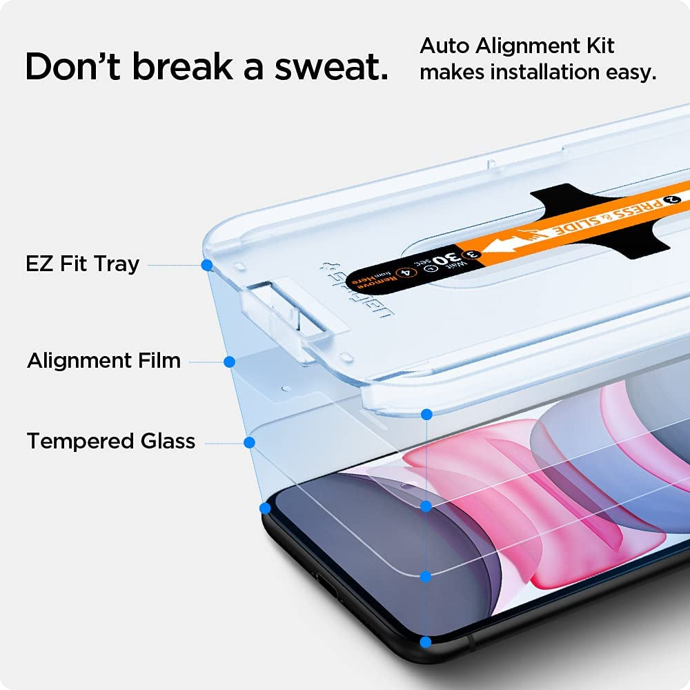 Spigen Tempered Glass Screen Protector [Glastr EZ FIT] Designed for Iphone 11 / Iphone XR [6.1 Inch] [Case Friendly] - 2 Pack  Spigen   