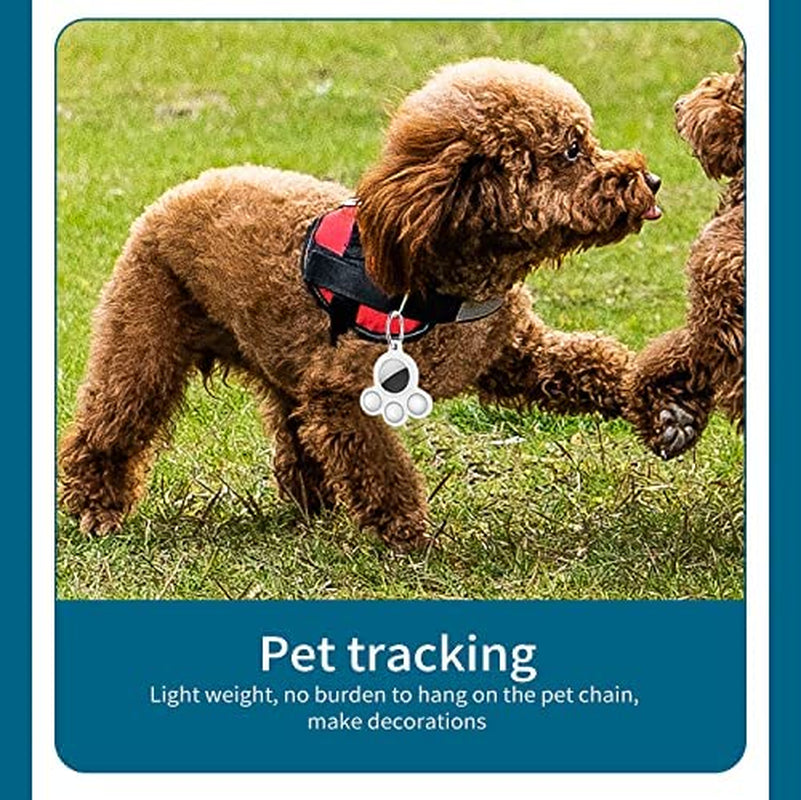 2 Pack Airtag Holder Compatible for Apple Air Tag Case Silicone Pet Dog Cat Collar and Kids Pop Bubble Fidget Sensory Toys Anti-Scratch (Black and White)  D&E Imports Inc.   