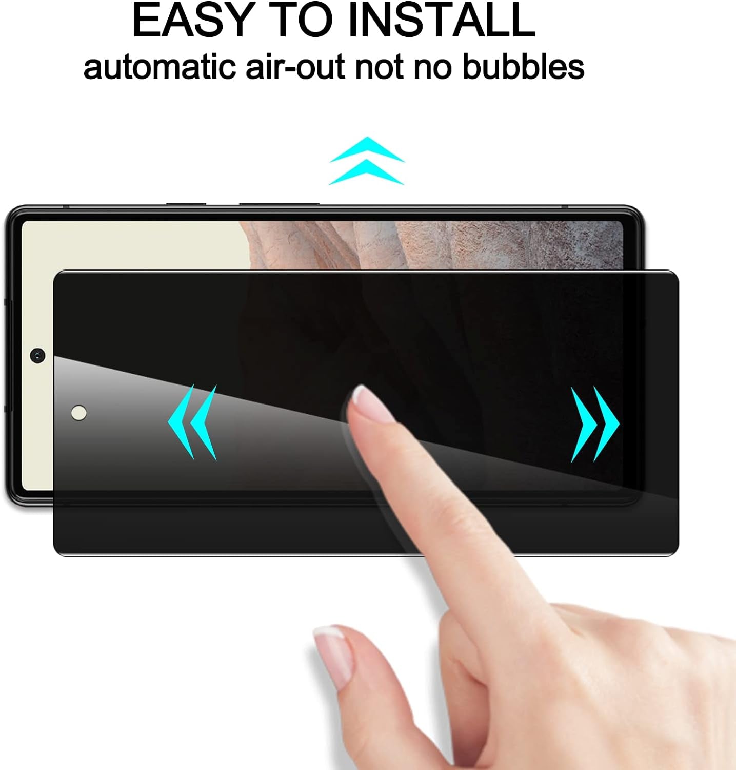 YWXTW Google Pixel 6 Privacy Screen Protector, 2 Pack Tempered Glass Anti-Spy 9H Hardness Film for Google Pixel 6 2021 6.4-Inch, [Don’T Support Fingerprint Unlock] Bubble Free Case Friendly - Black  YWXTW   