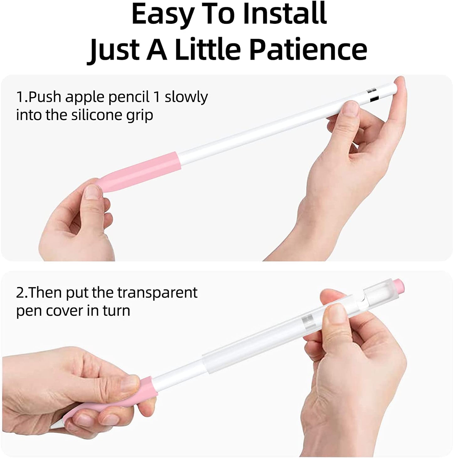 Joosko Compatible with Apple Pencil 1St Generation Case, Non-Slip Silicone Case, [With 10 Silicone Nib Sleeves] for Apple Pencil 1St Generation. (Pink)  JOOSKO   