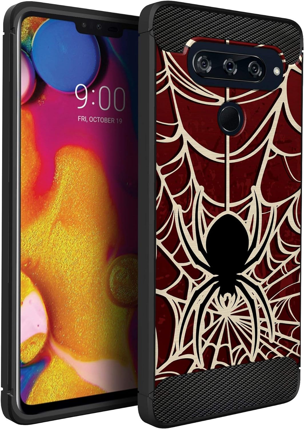 Casesondeck Case Compatible with LG V40 Thinq, Slim Precise Fit TPU Case, Scratch Protection and Unique Design (Shark Attack)  CasesonDeck Spider Web  