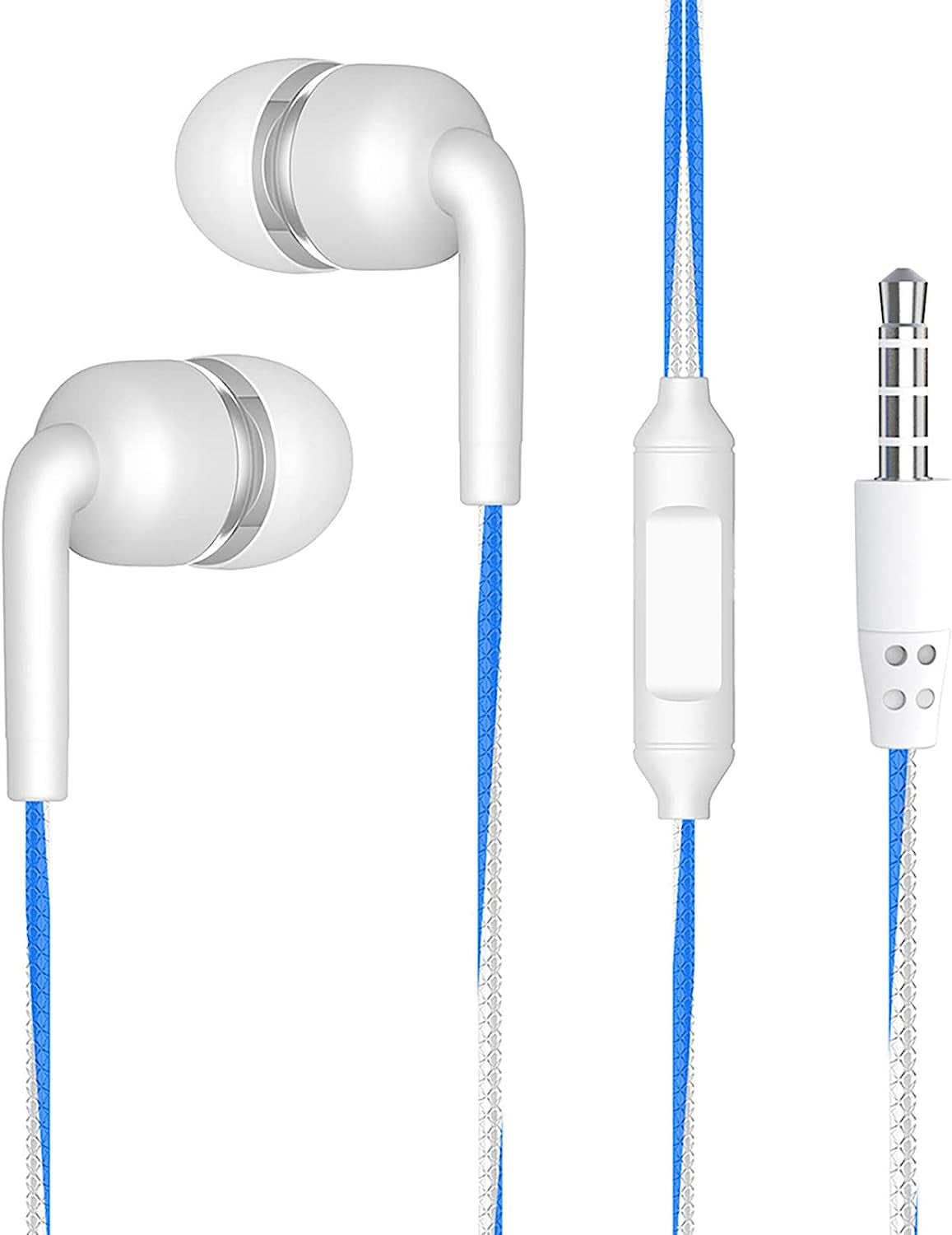 FUELEGO Fashion Noise Canceling Wired Headphones with Mic 3.5Mm Portable Wired Headphones for Ios Android Smartphone Laptop MP3 Gaming Walkman (Black)  FUELEGO White  