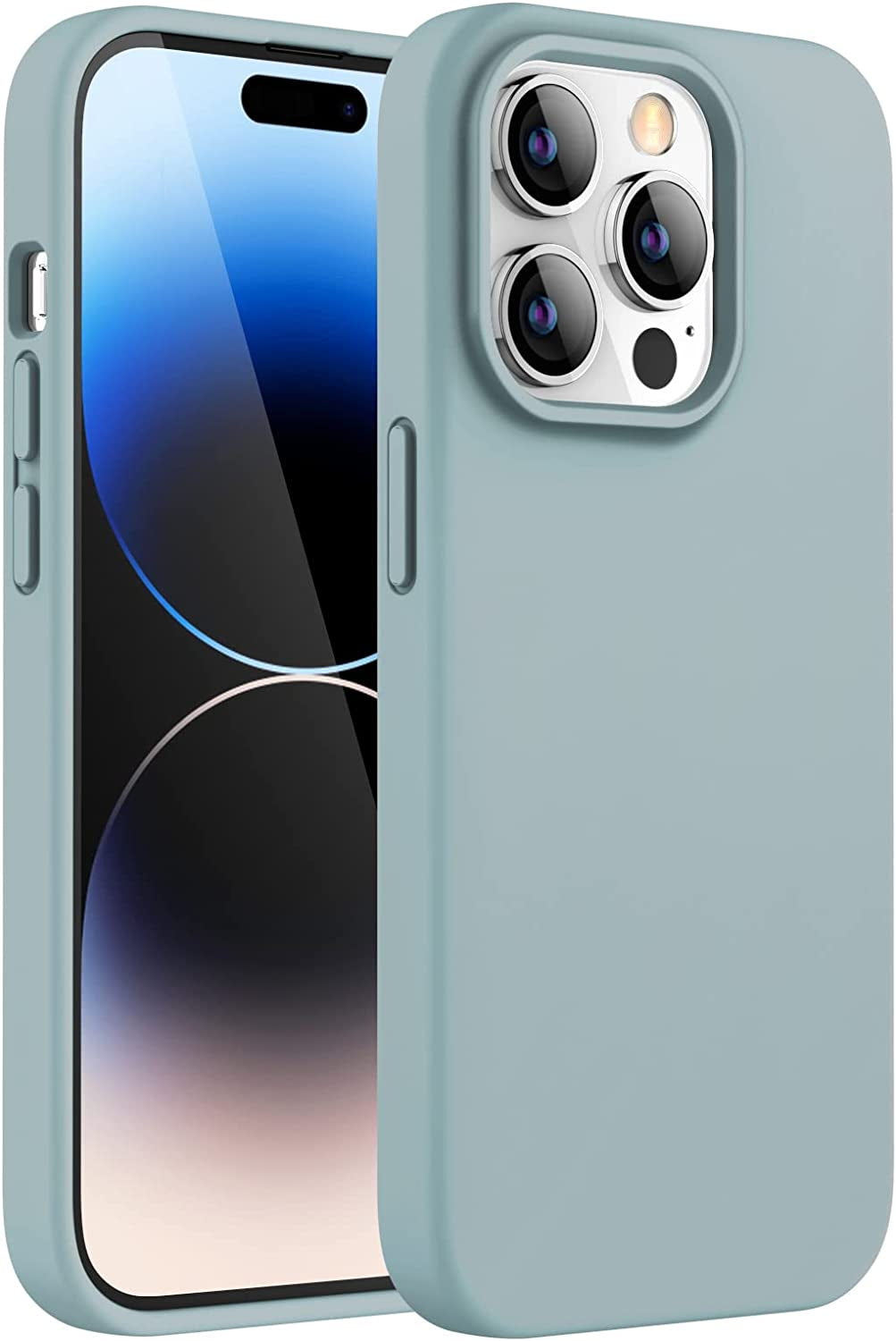 Jetech Silicone Case for Iphone 14 Pro 6.1-Inch (NOT for Iphone 14 Pro Max 6.7-Inch), Silky-Soft Touch Full-Body Protective Phone Case, Shockproof Cover with Microfiber Lining (Navy)  JETech Succulent  