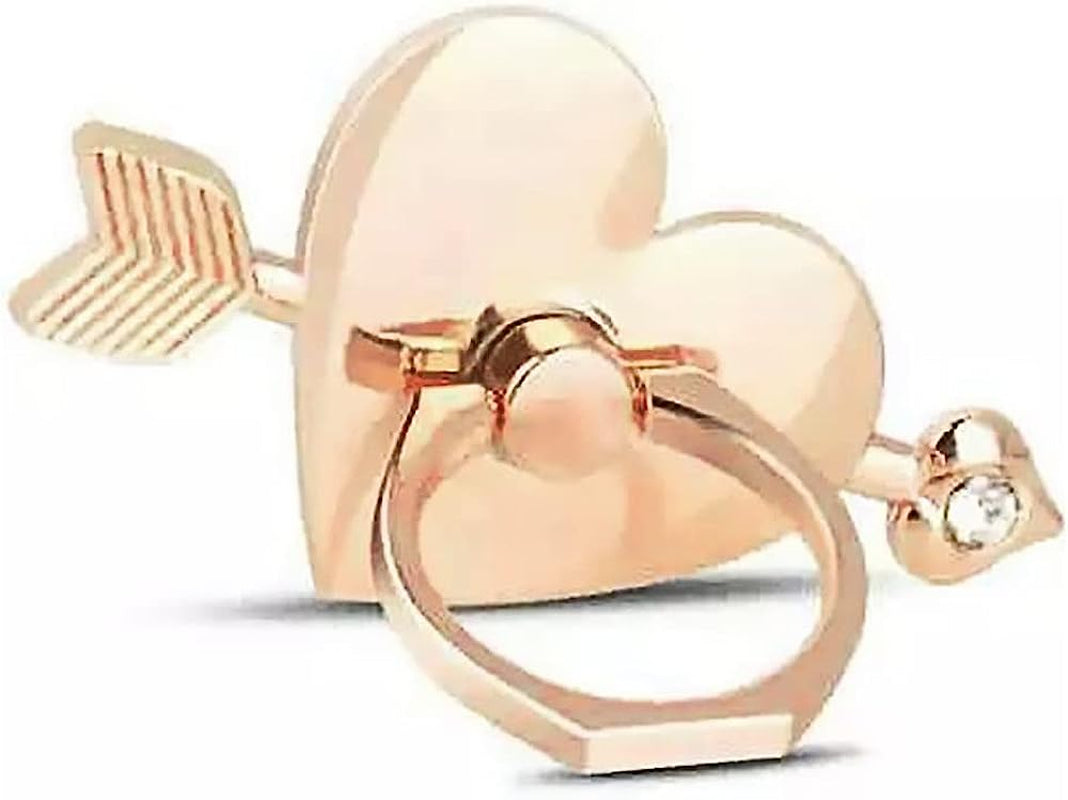 Cell Phone Ring Stand Holder Grip, 360° Cell Phone Ring Holder Stand Finger Kickstand, Cell Phone Ring Grip Holder for Back of Phone, Cell Phone Ring Grip Stand Silver Black Rose Gold  Mheijo Cupid's Arrow Gold  