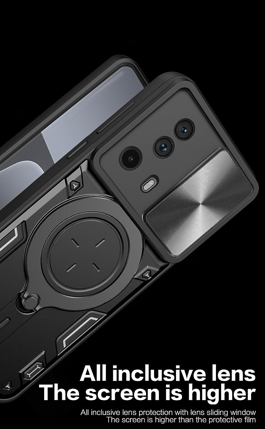 Ysnzaq Case for Xiaomi 13 Lite/Civi 2 with Ring Magnetic Kickstand, [Military Grade Drop Protection] with [Sliding Camera Cover] for Xiaomi 13 Lite/Civi 2 6.55" CQ Purple  Ysnzaq   