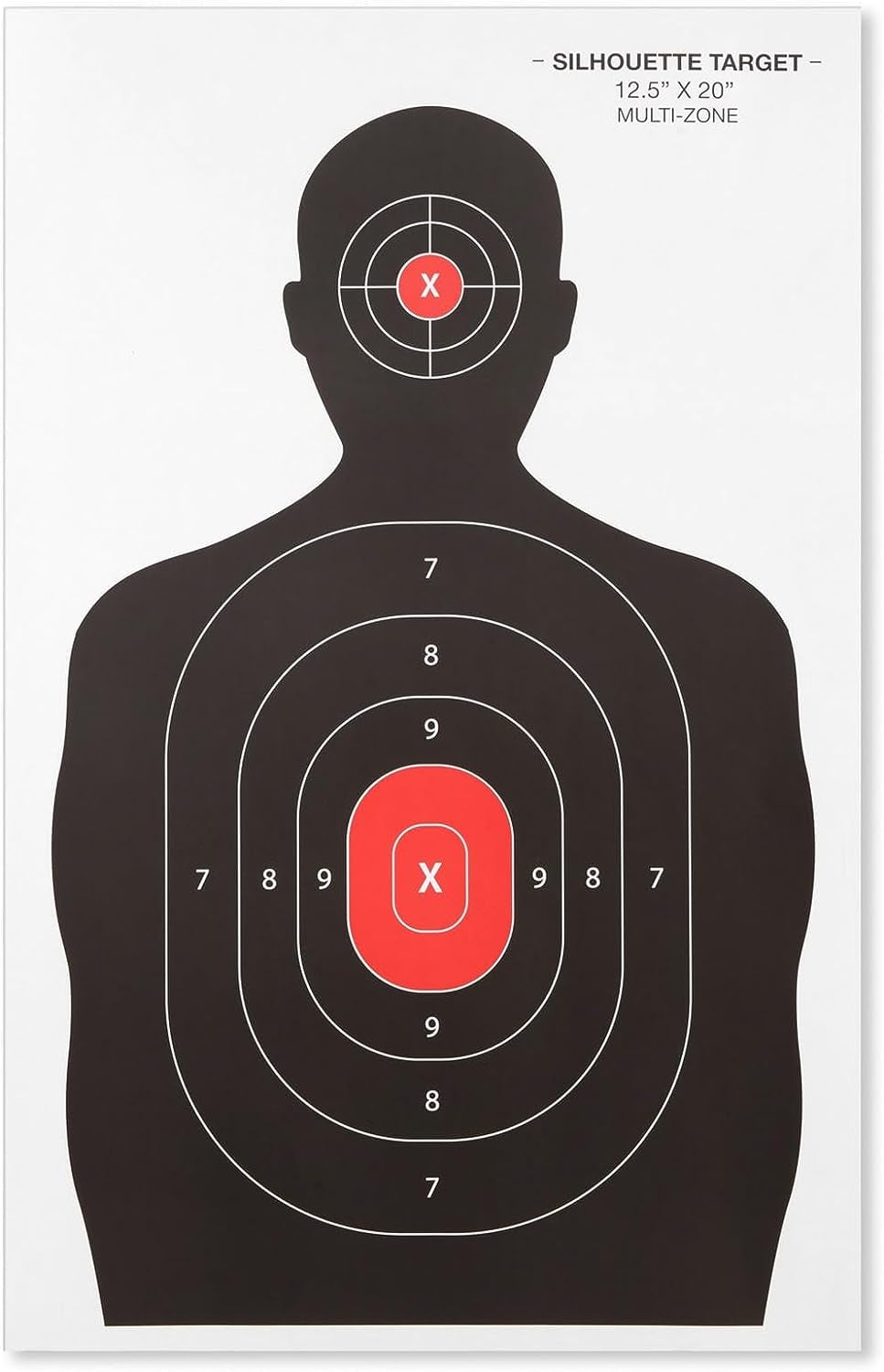 50 Pack Paper Shooting Targets for Range, Bulk for Hunting, Handguns, Pistols, Rifles, Silhouette with Red Bullseye (14X22 In)  Juvale   