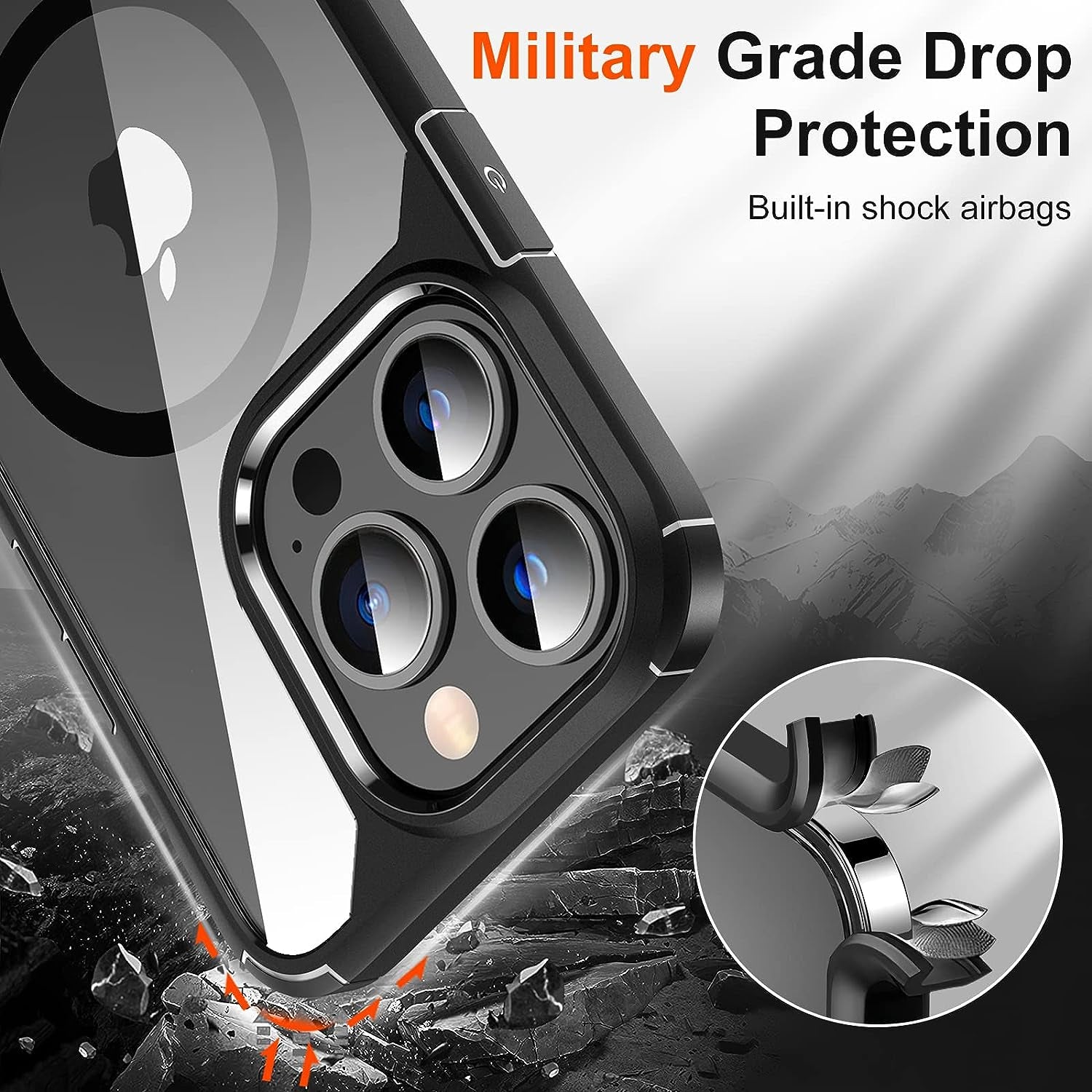 SUPERONE for Iphone 14 Pro Phone Magsafe Case with Stand, Magnetic Phone Case with Slim Adjustable Kickstand & Hard PC Back [10FT Mil-Grade Drop Tested] [Yellow Resistant] for Iphone 14 Pro, 6.1 In  SUPERONE   