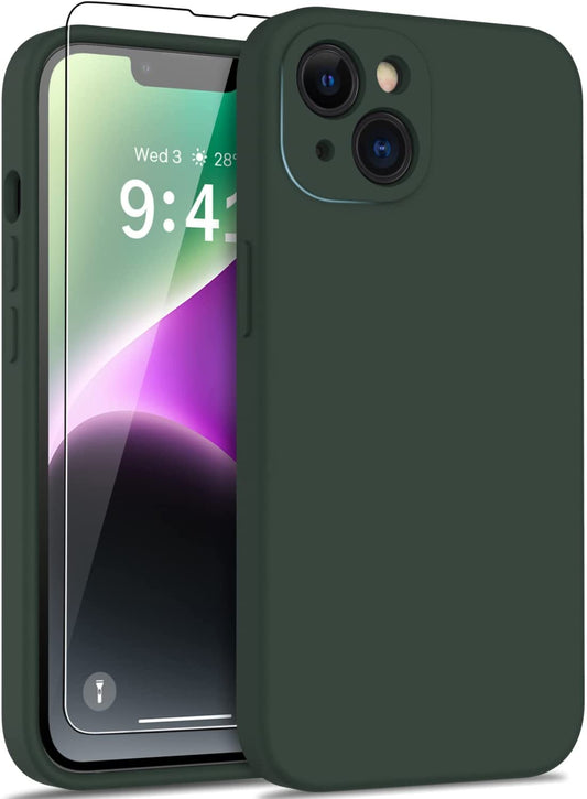 DEENAKIN Iphone 14 Case with Screen Protector,Enhanced Camera Cover,Passing 16Ft Drop Tested Soft Silicone Gel Rubber,Slim Fit Protective Phone Case for Iphone 14 6.1" Army Green  DEENAKIN Army Green  