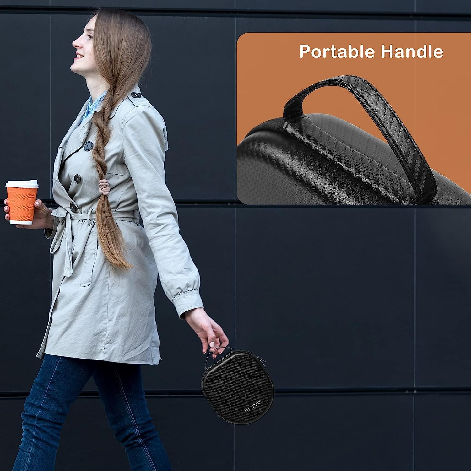 MOSISO Headphone Case Compatible with Airpods Max Supports Sleep Mode, Portable Waterproof Shockproof Protective Travel Hard Carrying Case Storage Bag, Black  Mosiso   