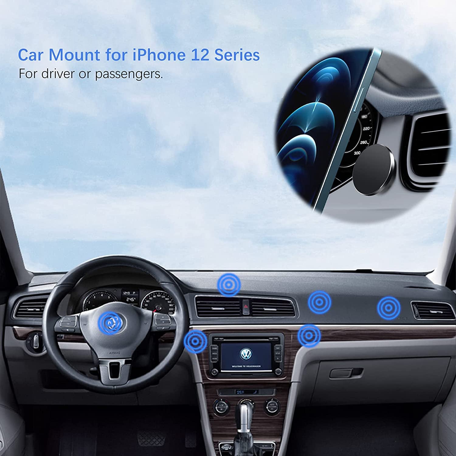 Kuaguozhe Sticky Magnetic Wall Mount for Magsafe Case/Magsafe Wallet/Iphone 14 13 12 Pro Max plus Mini, Adhesive Wall Mount Holder for Magsafe Accessories, Car Mount for Dashboard  Kuaguozhe   