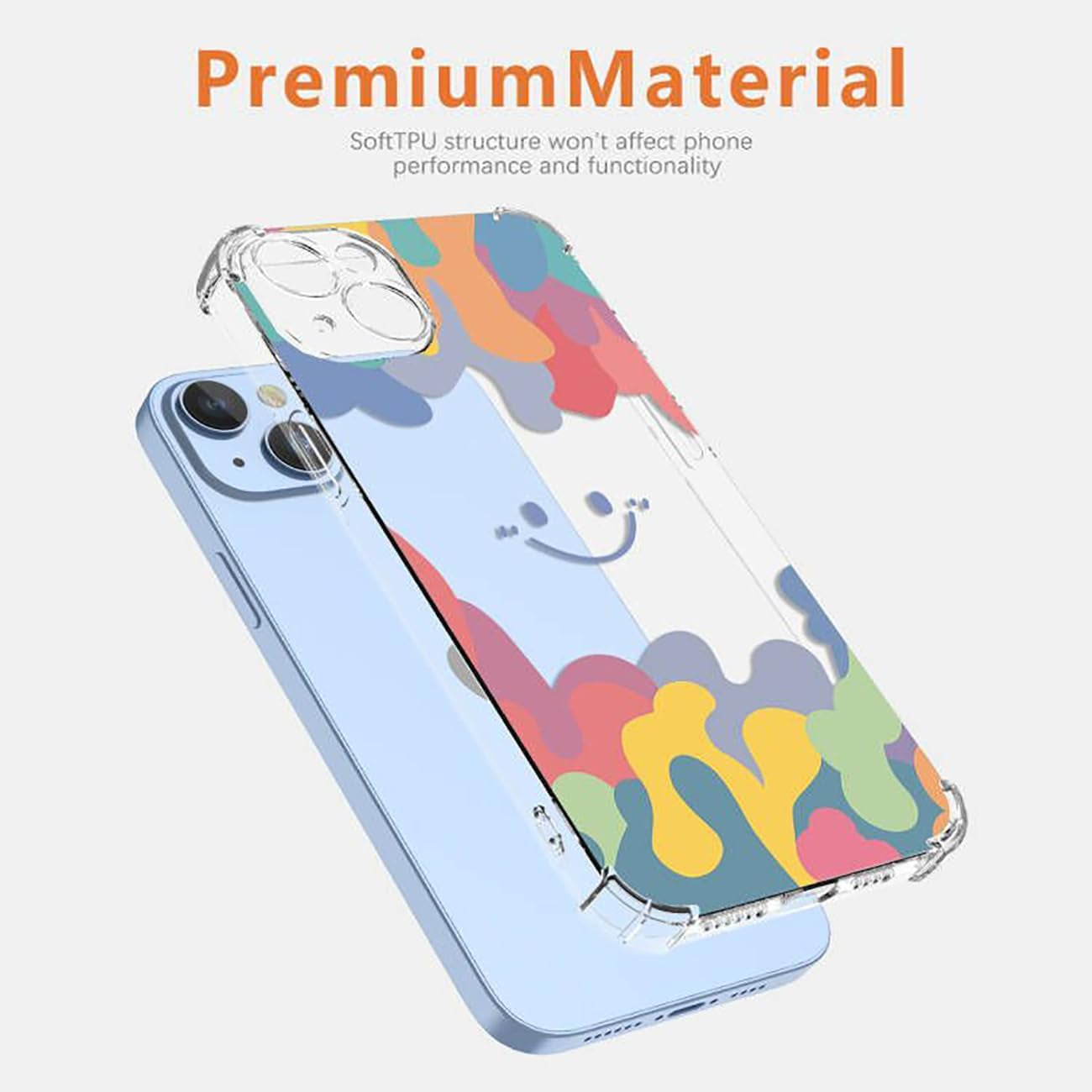 DFTCVBN Case for Xiaomi Poco X3/Poco X3 Pro Case, Poco X3 NFC Case with Screen Protector Clear Rainbow Colorful Oil Painting Smiley Shockproof TPU Phone Cover for Xiaomi Poco X3 Pro Doodle Smile  DFTCVBN   