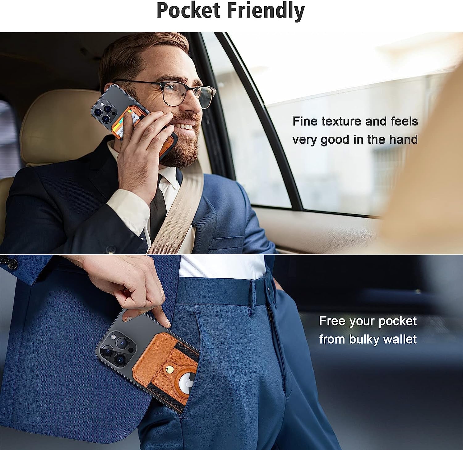 Nuoku Leather Magsafe Wallet with Airtag Holder, Magnetic Phone Wallet with Adjustable Stand for Iphone 14/13/12 Series, NOT Compatible with 13 Mini/12 Mini, Fit 8 Cards, Brown  nuoku   