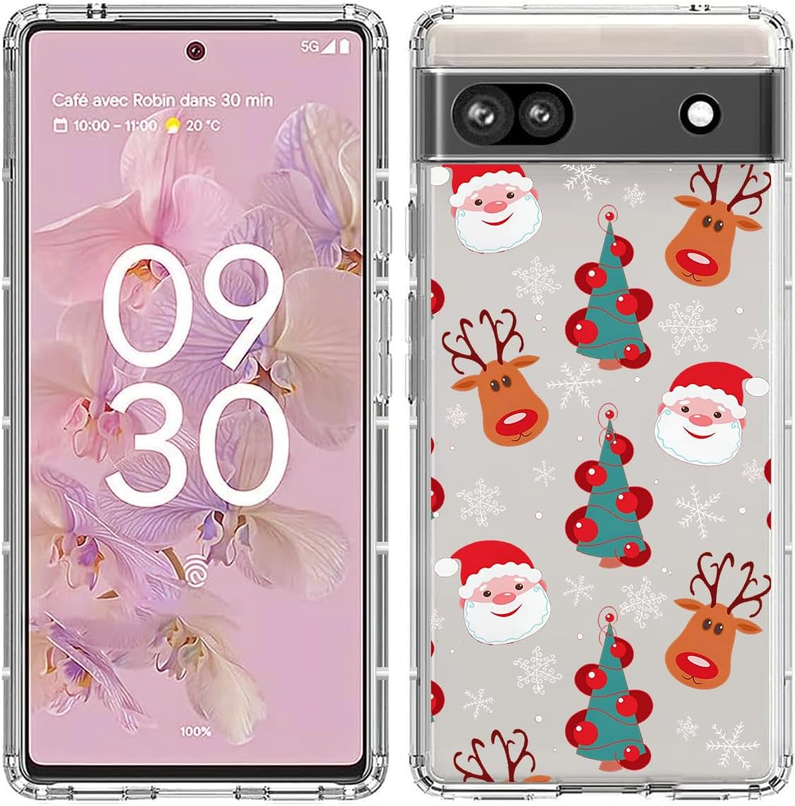 YCJACE Google Pixel 6 Pro Case Clear with Christmas Design Soft Flexible TPU Ultra-Thin Shockproof Anti-Scratch Bumper Protective Cover Case for Google Pixel 6 Pro-Christmas  YCJACE Red Christmas Pattern Google Pixel 6A 