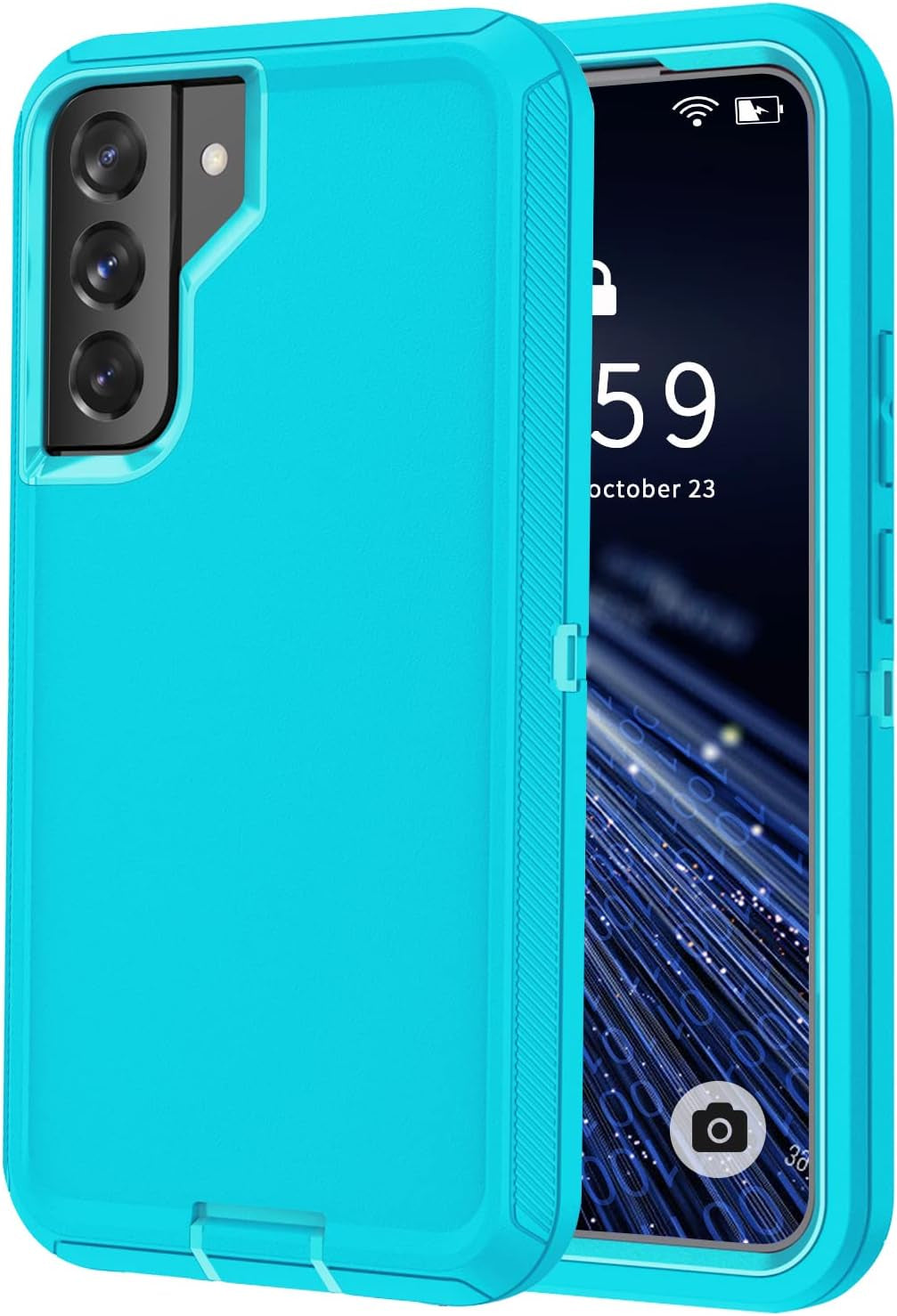 SZFIRSTEY Case for Galaxy S22 Plus, Drop Protection Rugged Shockproof Military Protective Bumper Phone Cover Armor Heavy Duty for Samsung Galaxy S22 plus (Hot Pink/White)  SZFIRSTEY Teak/Light Green Galaxy S22 Plus 