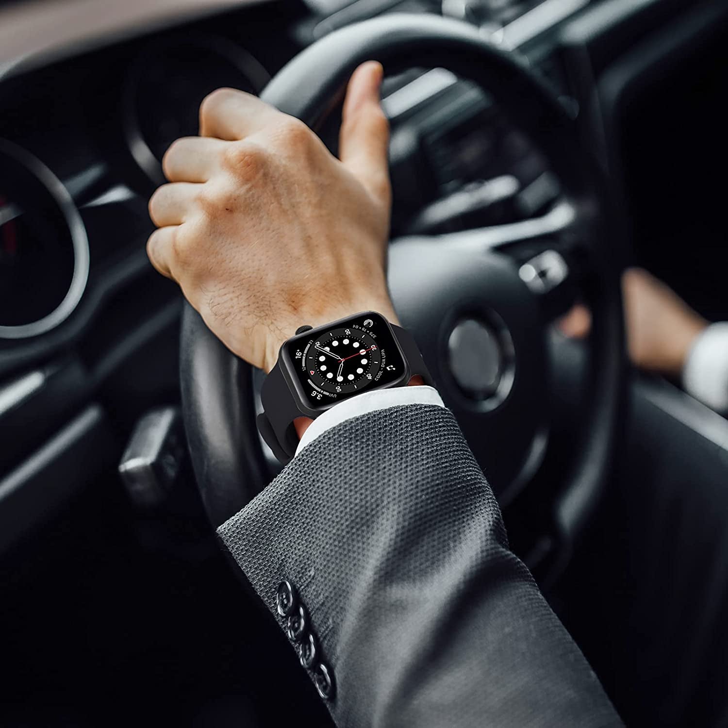 OUHENG 2 Pack Sport Band Compatible with Apple Watch Band 41Mm 40Mm 38Mm, Soft Silicone Band Strap for Iwatch Series 8/7/6/5/4/3/2/1/SE2/SE (Black/White, 41Mm 40Mm 38Mm)  OUHENG   