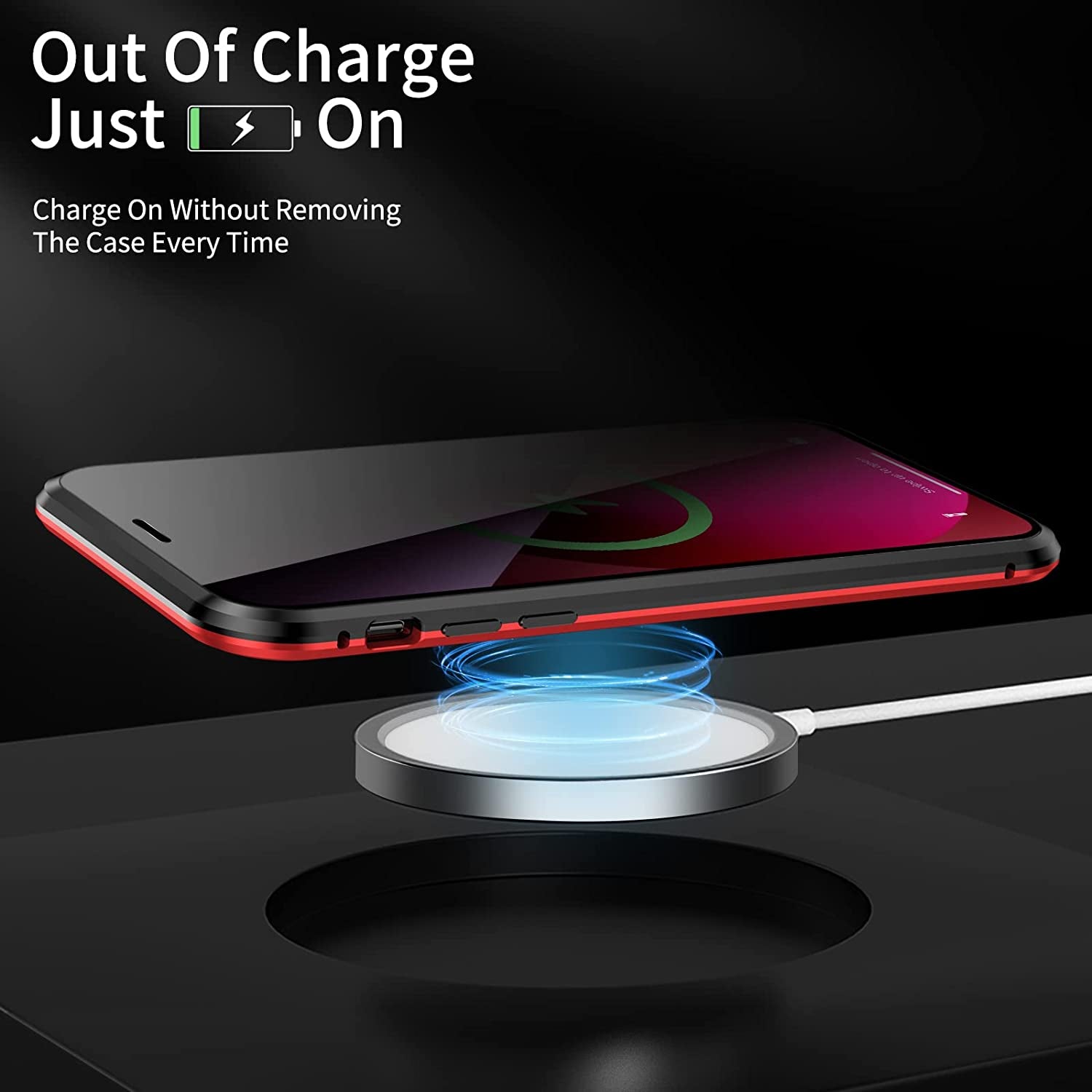 YUNQE Privacy Magnetic Case for Iphone 12 Pro Max, Double Sided Magnet Adsorption Cover with Anti-Peep Screen Protector and Camera Lens Full Body Protective for Iphone 12 Pro Max, Red  YUNQE   