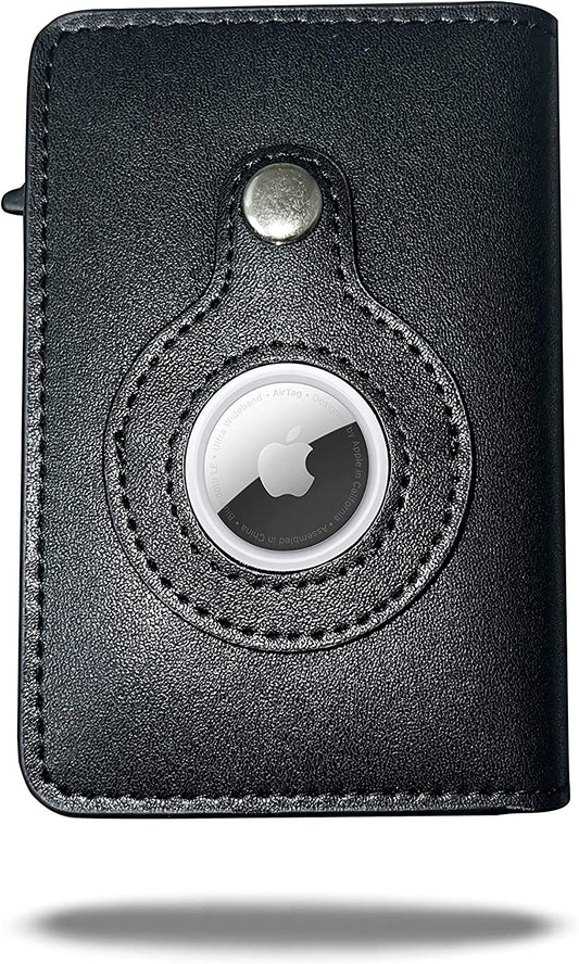 Leather Airtag Wallet RFID Blocking (Trifold, Bifold, and Money Clip Wallets, Black Genuine Leather)  Guangzhou Dolly Import & Export Co., Ltd.   