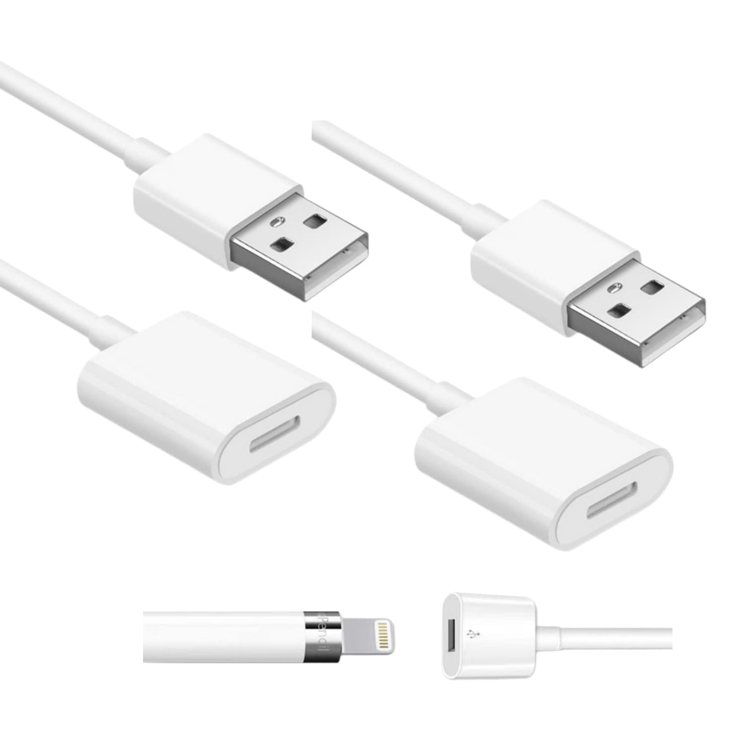 Design for Apple Pencil Charging Adapter Compatible with Apple Pencil 1St Generation,3.3Ft Ipencil 1 Gen Accessories Charger Cable Help for I Pad Extend Battery Life & Protect Charging Port (1 Pack)  ONGAHON 2 Pack 3.3 FT 