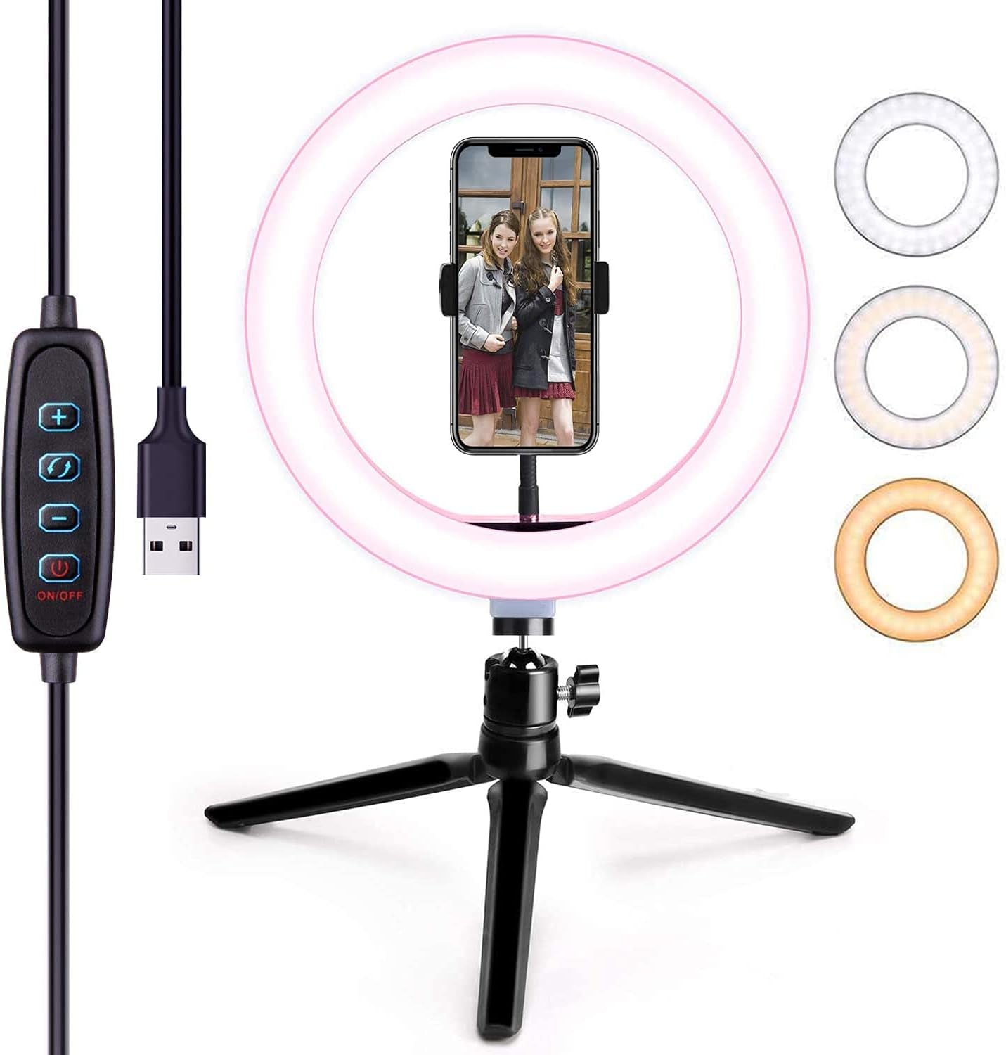 LED Ring Light 10" with Tripod Stand & Phone Holder,Selfie Ring Light Dimmable Makeup Ring Light for Youtube Video, Photography, Shooting with 3 Light Modes & 10 Brightness Level  everySU   