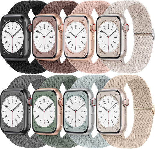 Braided for Apple Watch Band 45Mm 41Mm 40Mm 44Mm Iwatch Bands 38Mm 42Mm Men/Women,Solace Stretchy Sport Solo Loop Strap Wristband for Apple Watch Ultra 49Mm Series 8/7/6 5/4/3/2/1/SE 40 44 45 Mm  Wowstrap   