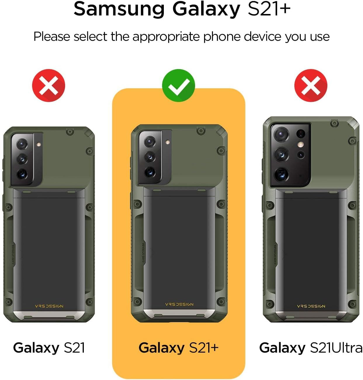 VRS DESIGN Damda Glide Pro Phone Case Compatible with Galaxy S21 plus 6.7 Inch (2021) Green  VRS Design   