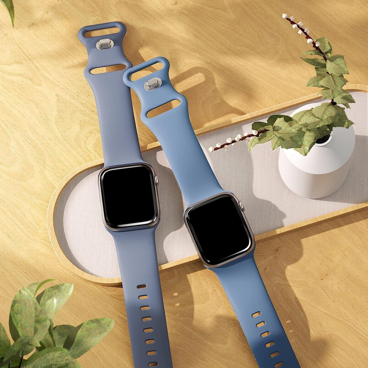 ZALAVER Bands Compatible with Apple Watch Band 38Mm 40Mm 41Mm 42Mm 44Mm 45Mm 49Mm, Soft Silicone Sport Replacement Band for Iwatch SE Ultra Series 8 7 6 5 4 3 2 1 Women Men  ZALAVER   