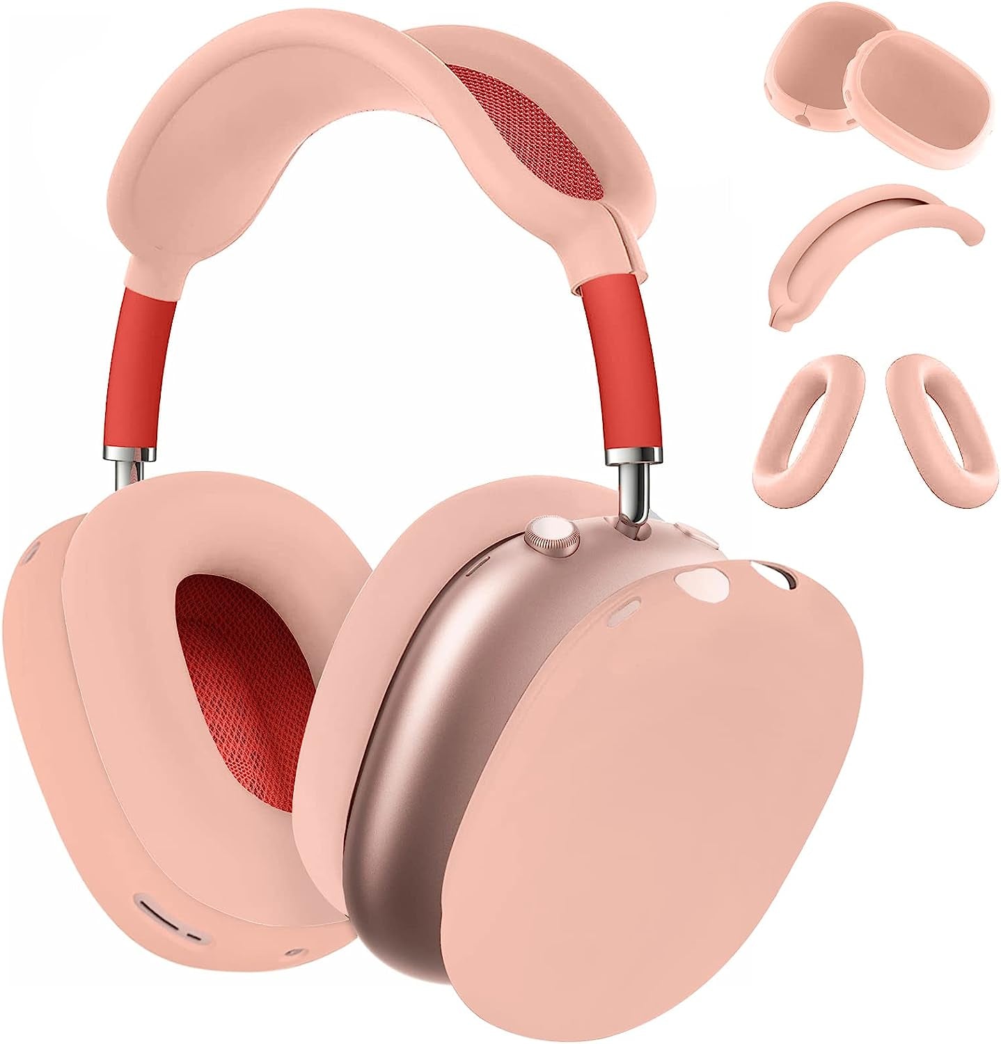 Aiaabq for Airpods Max Case Cover,Anti-Scratch Ear Pad Case Cover/Ear Cups Cover/Headband Cover for Airpods Max, Accessories Soft Silicone Skin Protector for Apple Airpods Max  Aiaabq Pink  