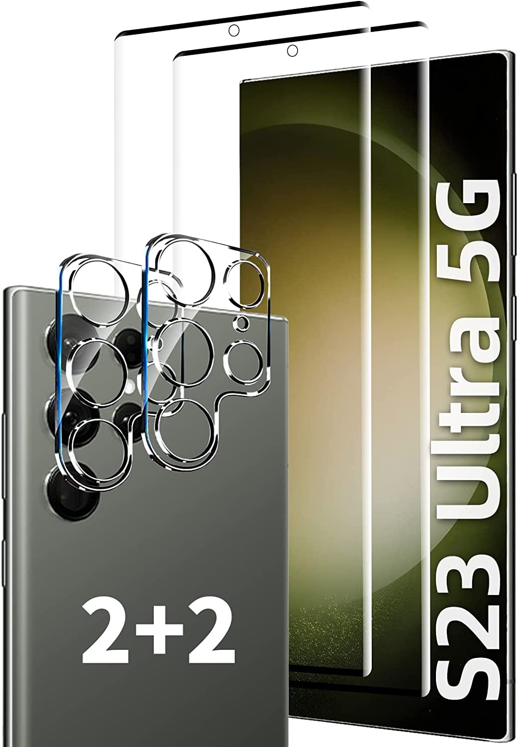 [2+2 Pack] Samsung Galaxy S23 Ultra Privacy Screen Protector and Camera Lens Protector, 9H Tempered Glass, anti Spy, anti Scratch, Bubble Free, Screen Protector for Samsung Galaxy S23 Ultra (6.8 Inch)  Corefyco Direct S23 Ultra  