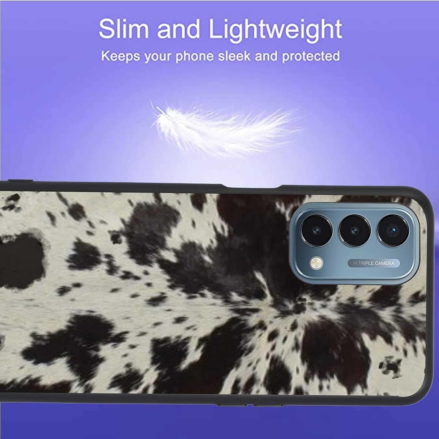 KSHSAA Designed for Oneplus Nord N200 5G Cowhide Case, Cowhide Brown Western Animal Print for Oneplus Case Women Men, Soft Silicone Shockproof Fashion Case for Oneplus  KSHSAA   