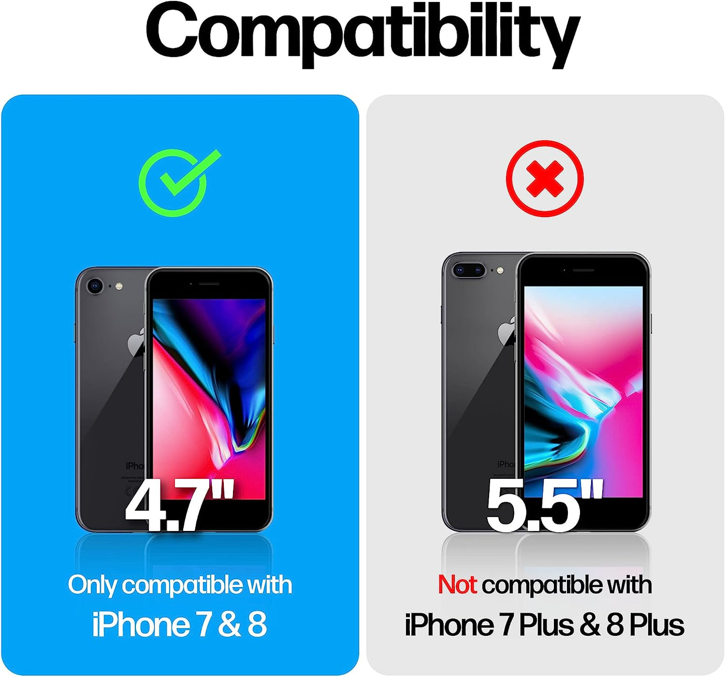 Power Theory Designed for Iphone 8 Screen Protector/Iphone 7 Screen Protector Tempered Glass [9H Hardness], Easy Install Kit, 99% HD Bubble Free Clear, Case Friendly, Anti-Scratch, 2 Pack  Power Theory   